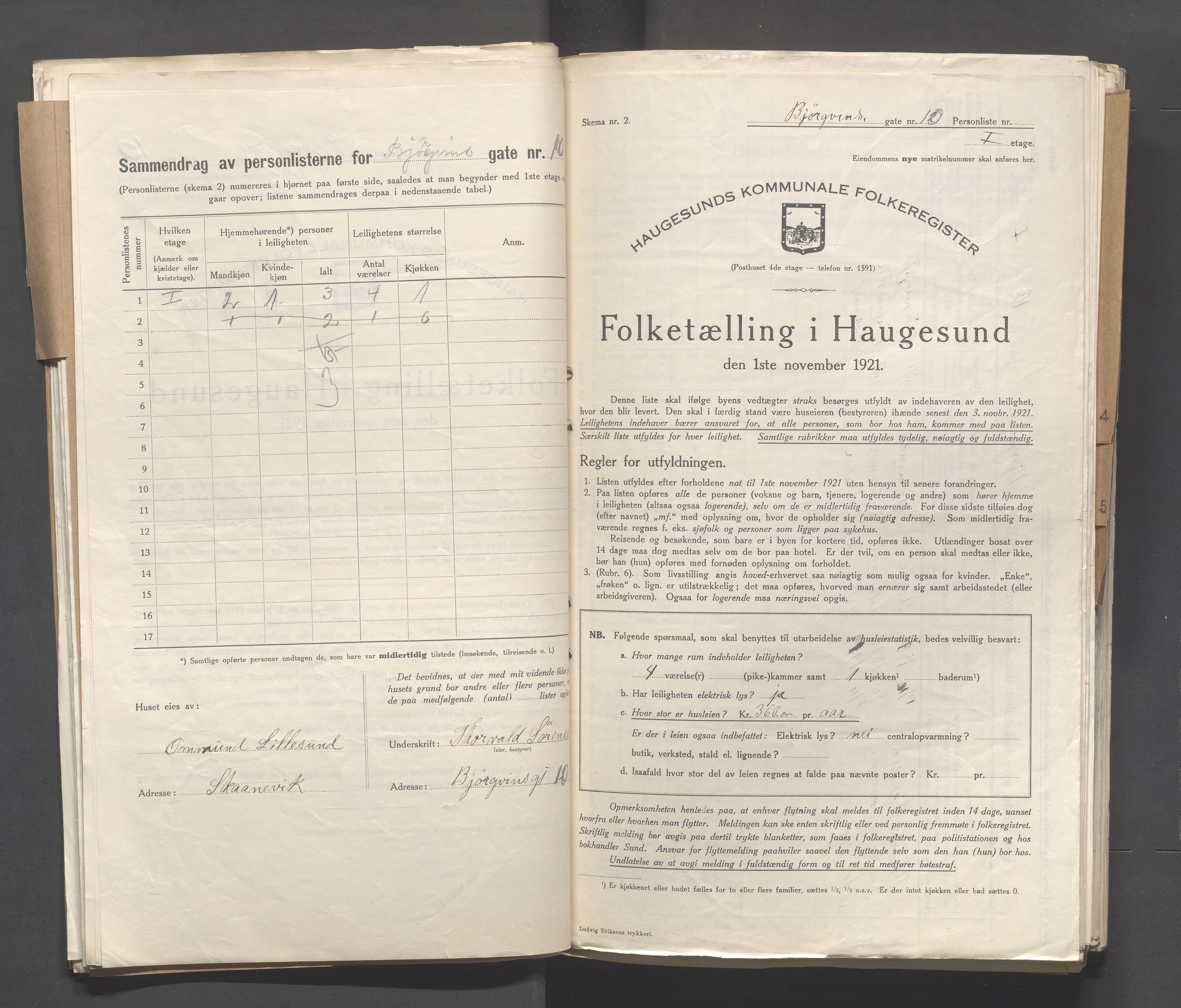 IKAR, Local census 1.11.1921 for Haugesund, 1921, p. 135