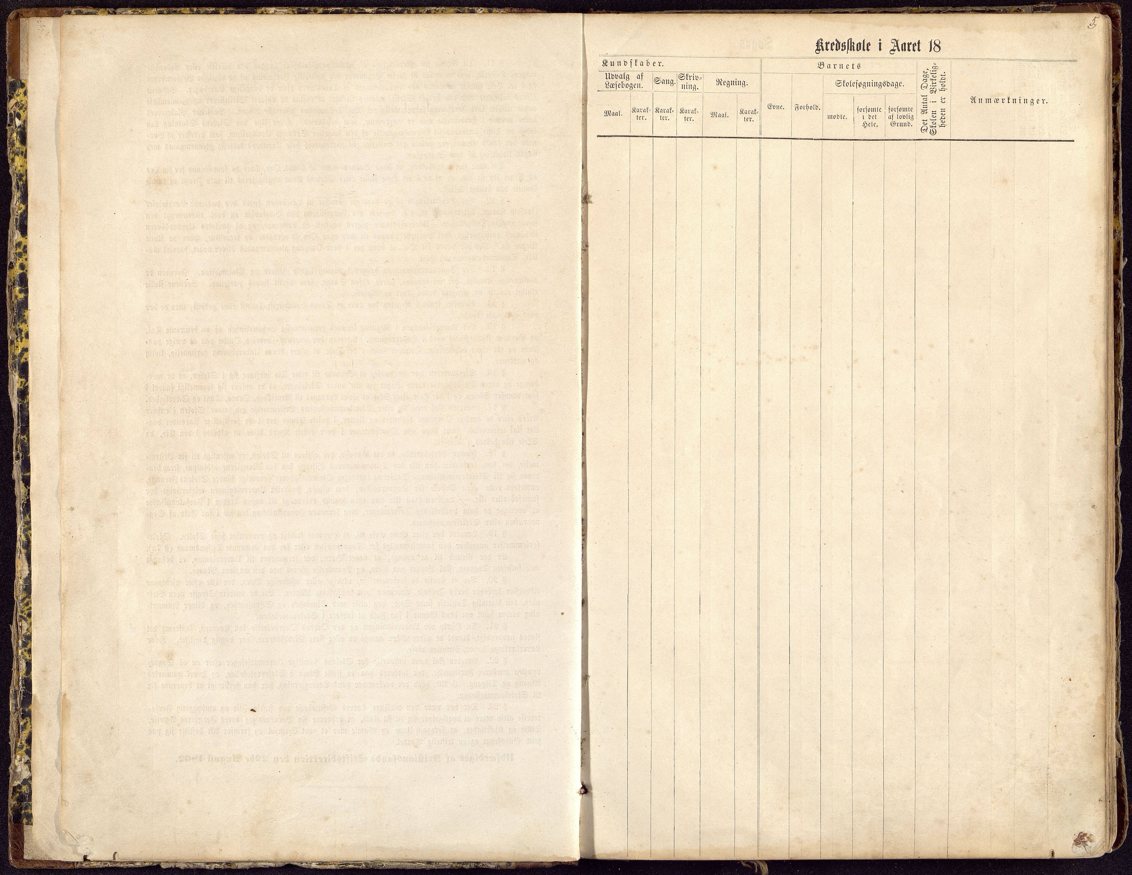 Hægeland kommune - Ropstad Skolekrets, ARKSOR/1014HÆ553/G/L0001: Skoleprotokoll, 1862-1899