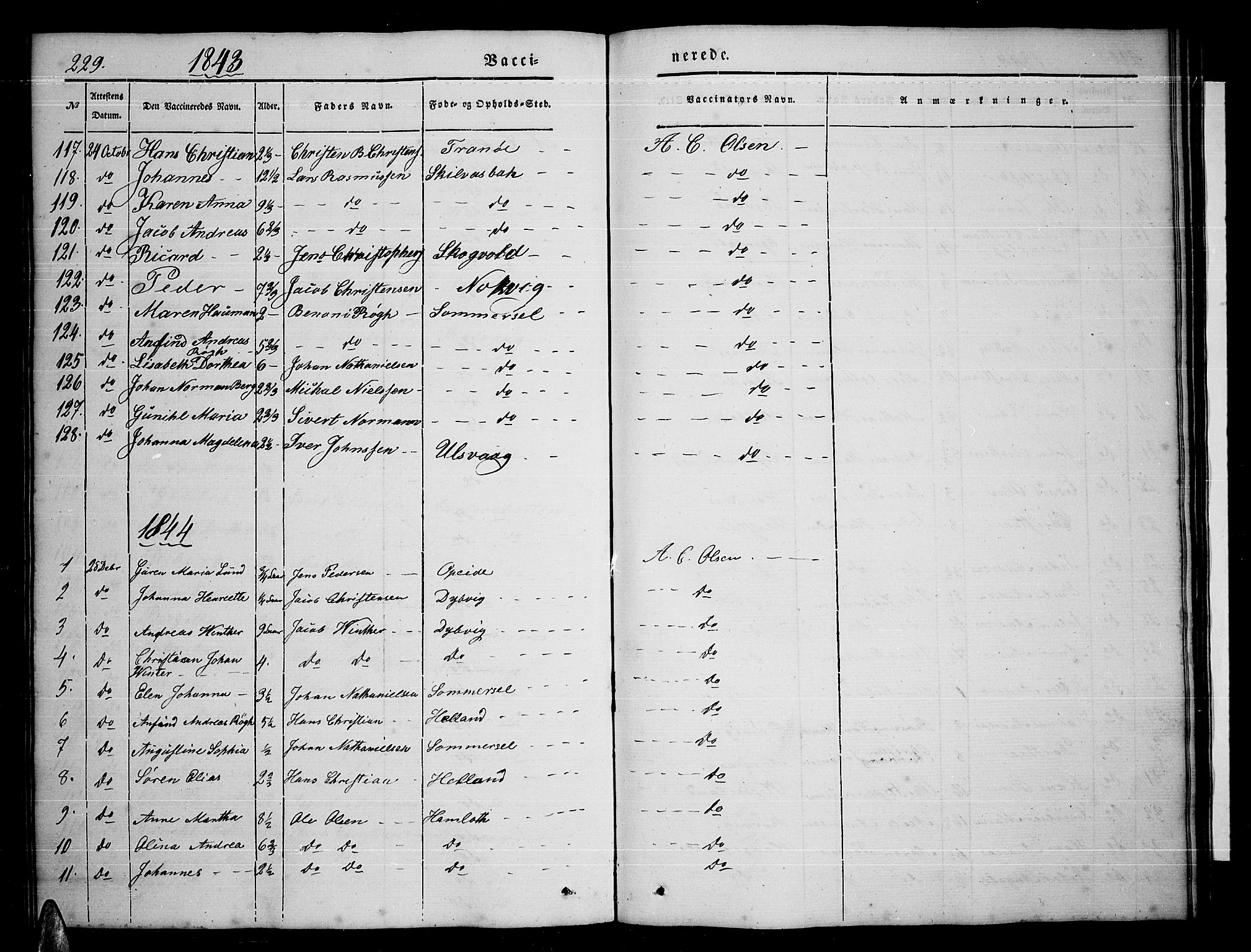 Ministerialprotokoller, klokkerbøker og fødselsregistre - Nordland, AV/SAT-A-1459/859/L0856: Parish register (copy) no. 859C02, 1843-1854, p. 229