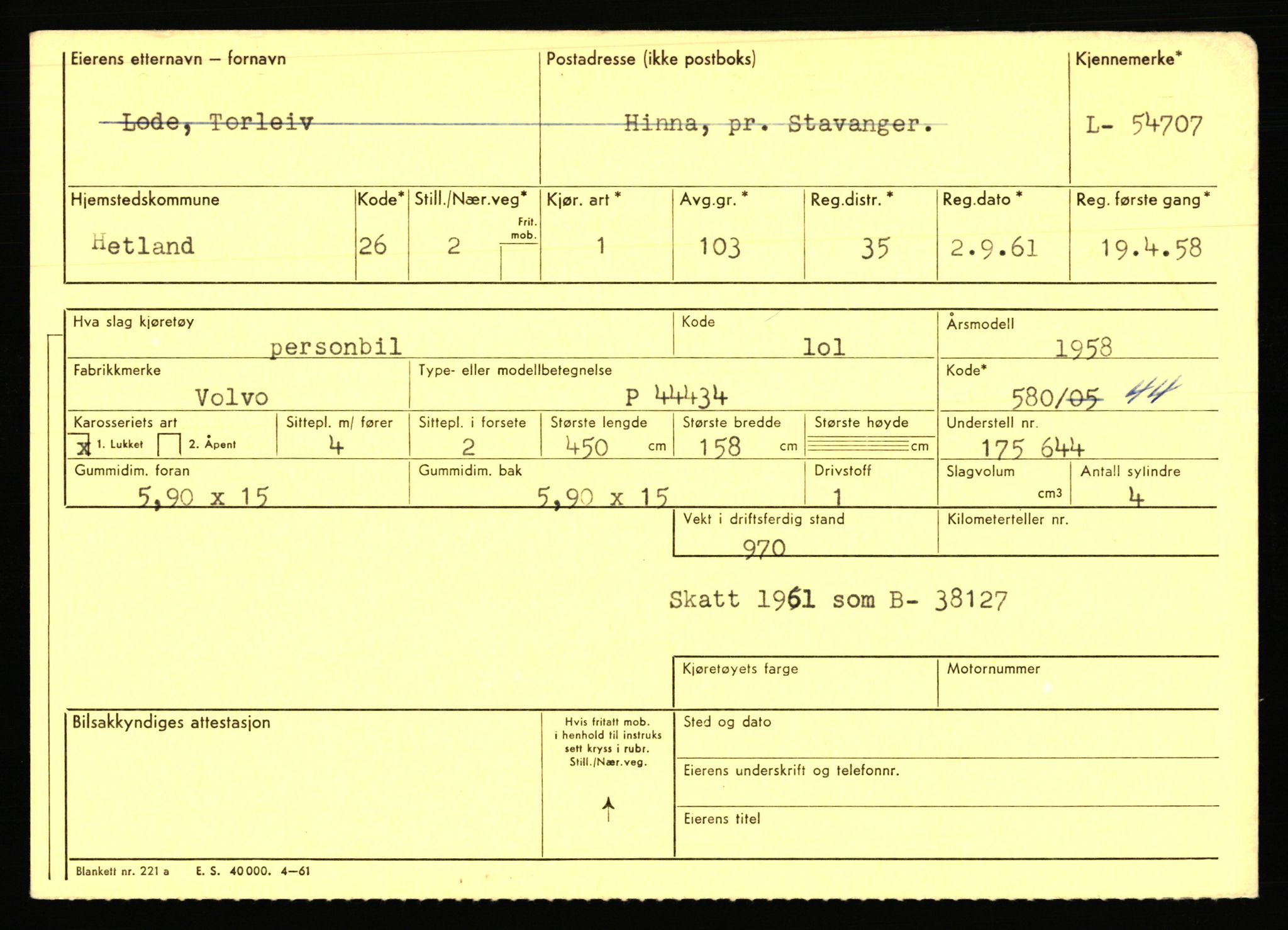 Stavanger trafikkstasjon, AV/SAST-A-101942/0/F/L0054: L-54200 - L-55699, 1930-1971, p. 1067