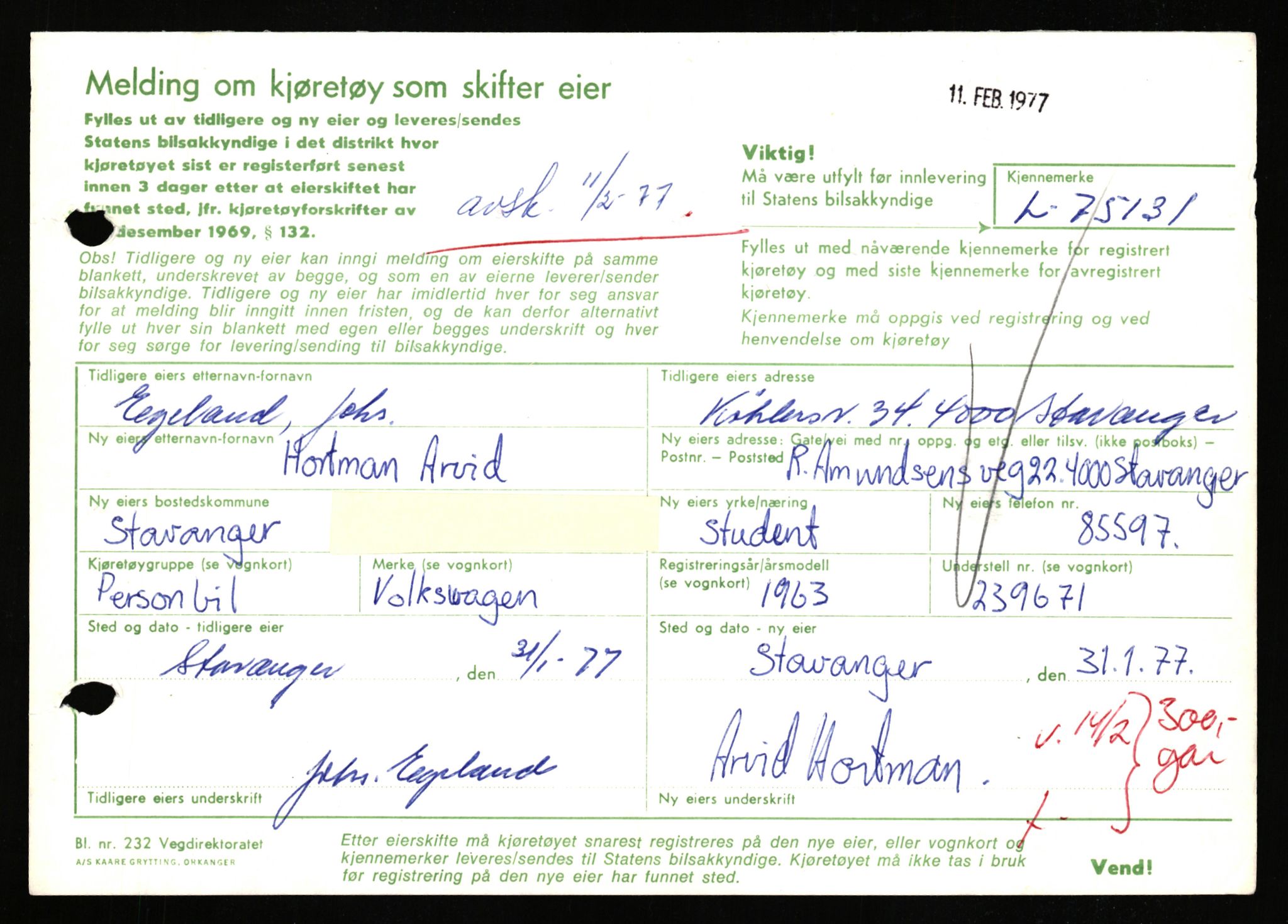 Stavanger trafikkstasjon, AV/SAST-A-101942/0/F/L0068: L-75000 - L-76799, 1930-1971, p. 163