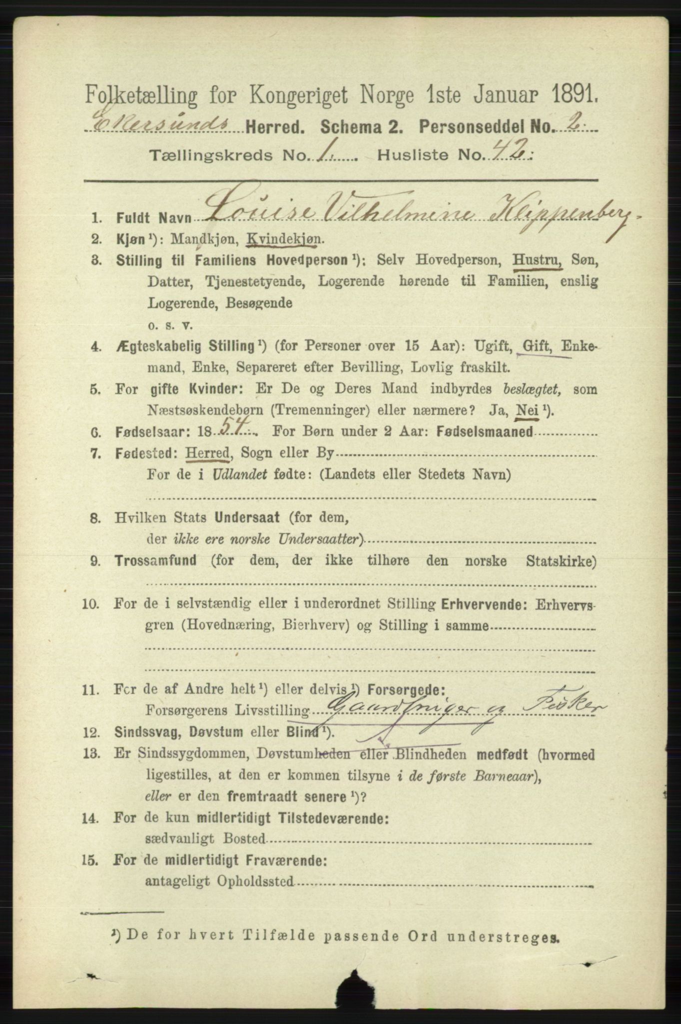 RA, 1891 census for 1116 Eigersund herred, 1891, p. 368