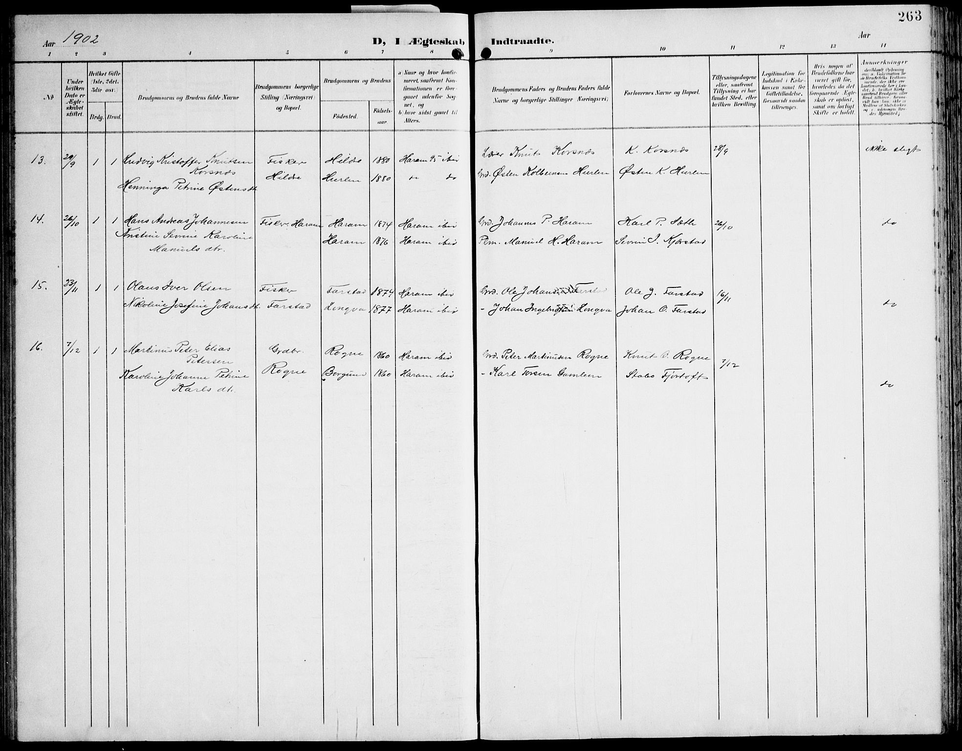 Ministerialprotokoller, klokkerbøker og fødselsregistre - Møre og Romsdal, AV/SAT-A-1454/536/L0511: Parish register (copy) no. 536C06, 1899-1944, p. 263