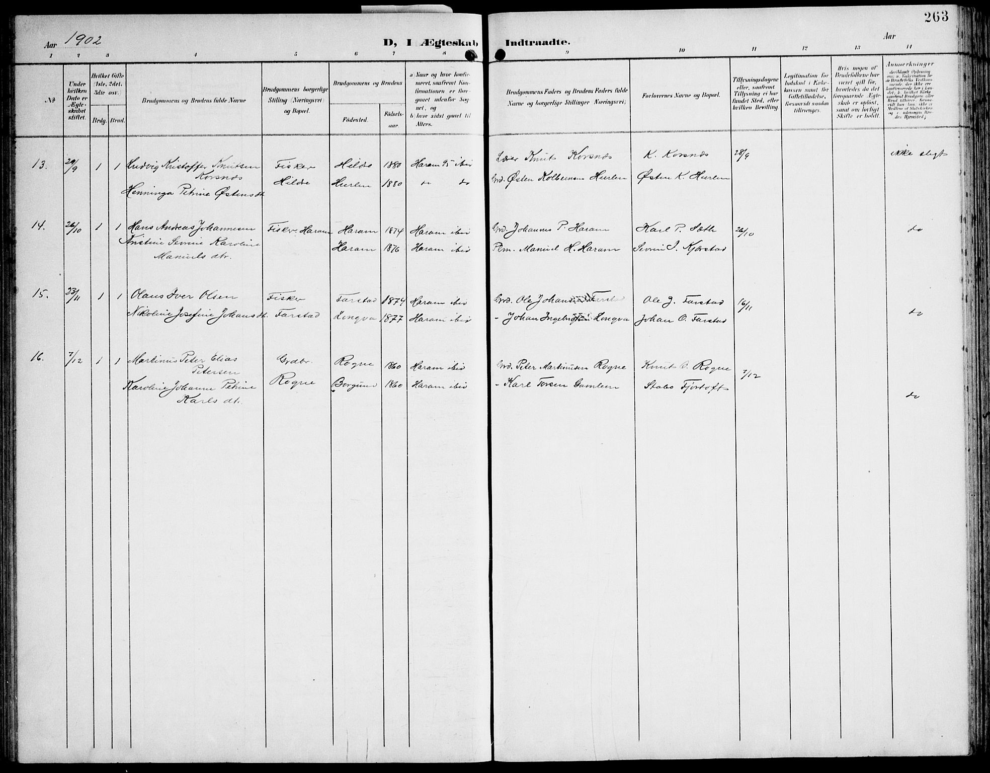 Ministerialprotokoller, klokkerbøker og fødselsregistre - Møre og Romsdal, SAT/A-1454/536/L0511: Parish register (copy) no. 536C06, 1899-1944, p. 263