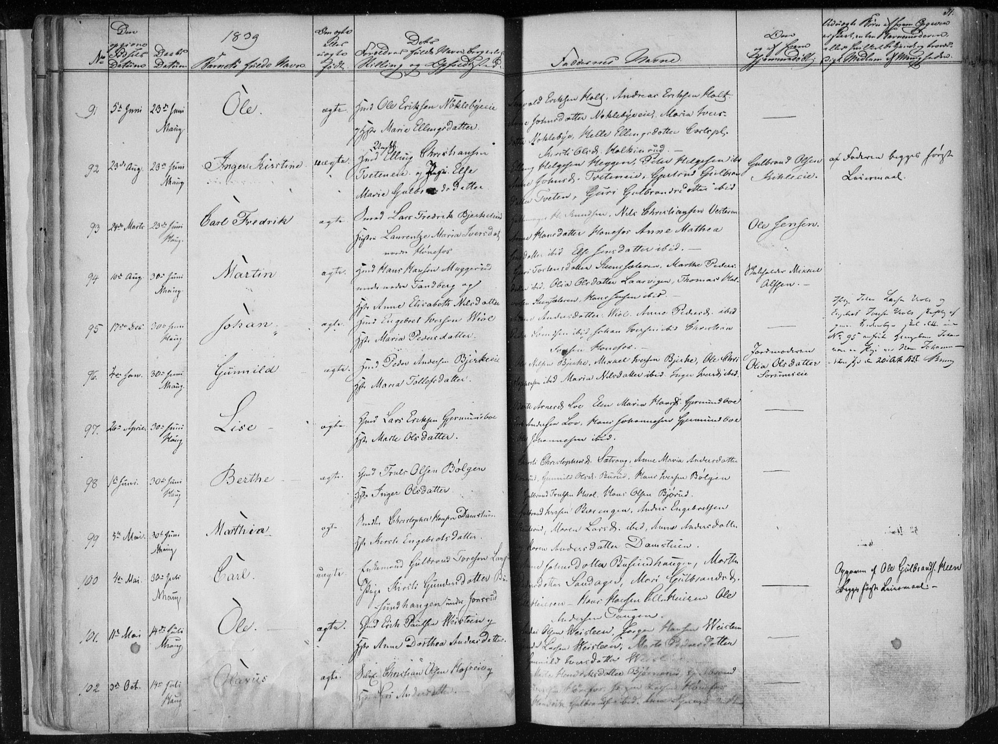 Norderhov kirkebøker, AV/SAKO-A-237/F/Fa/L0010: Parish register (official) no. 10, 1837-1847, p. 31