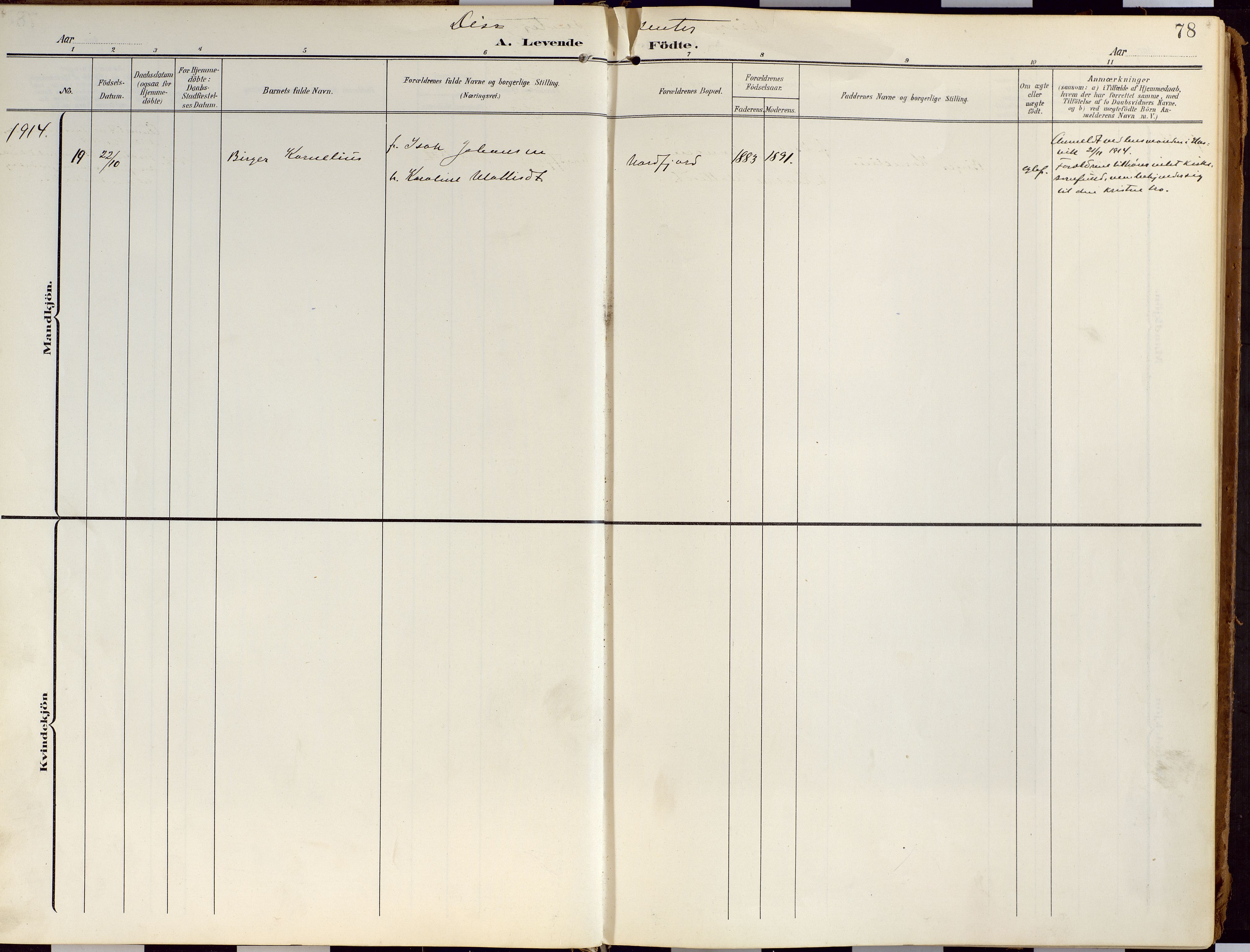 Loppa sokneprestkontor, SATØ/S-1339/H/Ha/L0010kirke: Parish register (official) no. 10, 1907-1922, p. 78