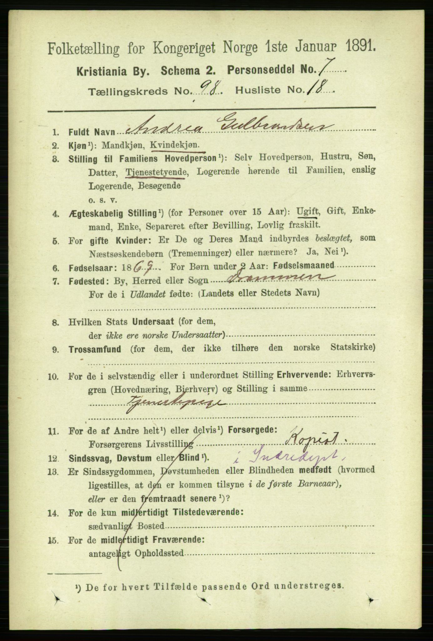 RA, 1891 census for 0301 Kristiania, 1891, p. 48239
