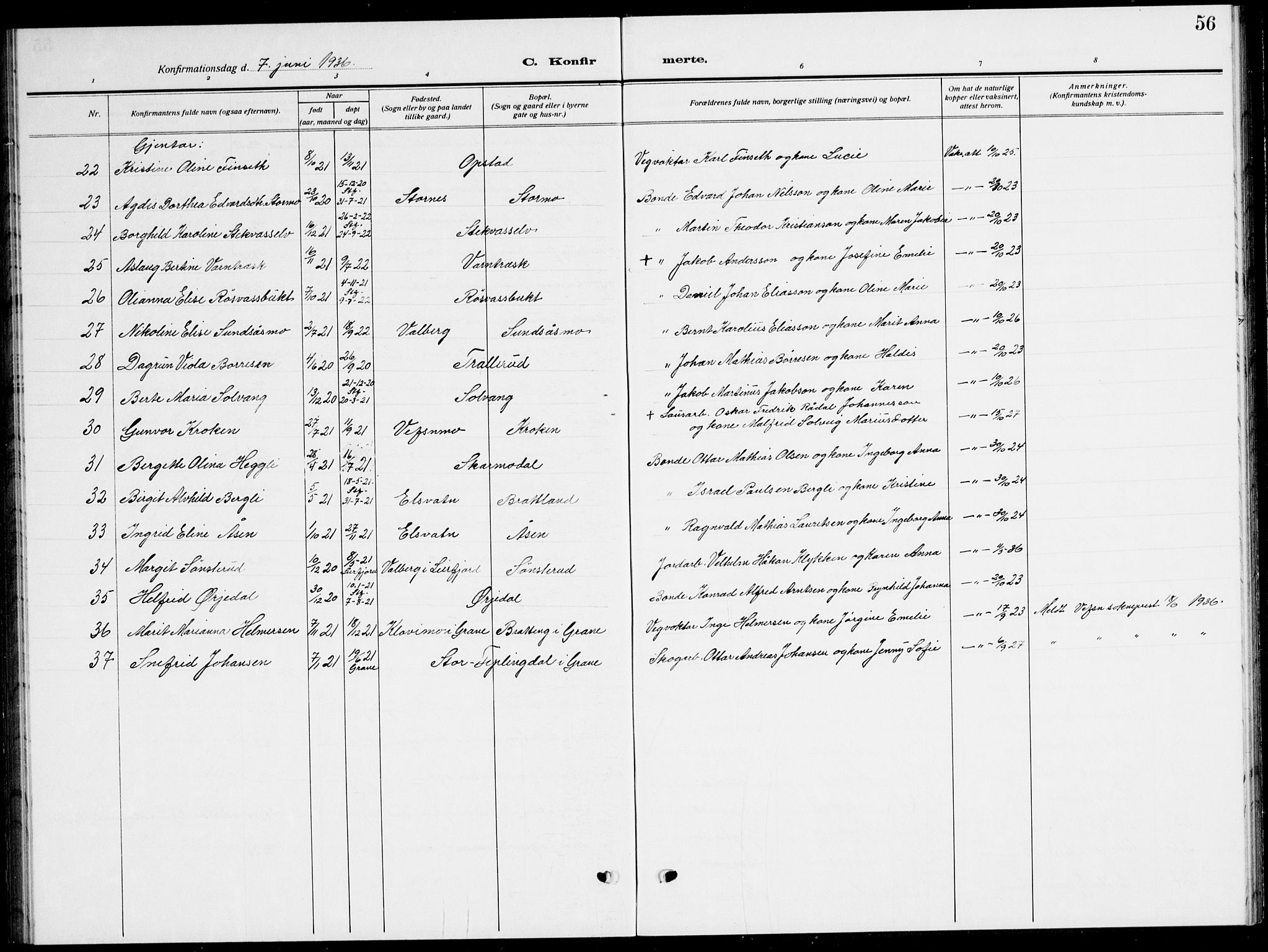 Ministerialprotokoller, klokkerbøker og fødselsregistre - Nordland, AV/SAT-A-1459/823/L0332: Parish register (copy) no. 823C04, 1907-1944, p. 56