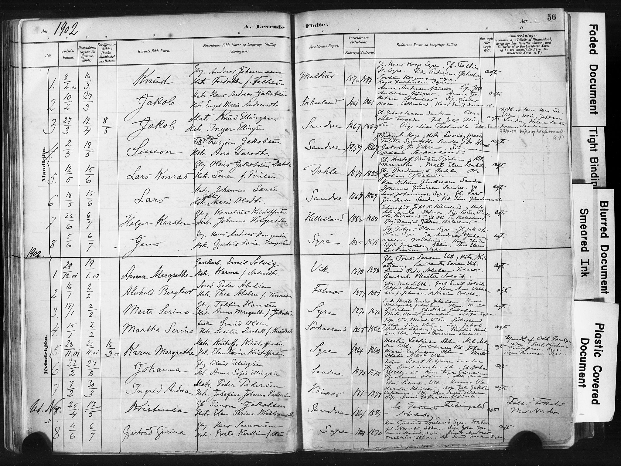 Skudenes sokneprestkontor, AV/SAST-A -101849/H/Ha/Haa/L0009: Parish register (official) no. A 6, 1882-1912, p. 56