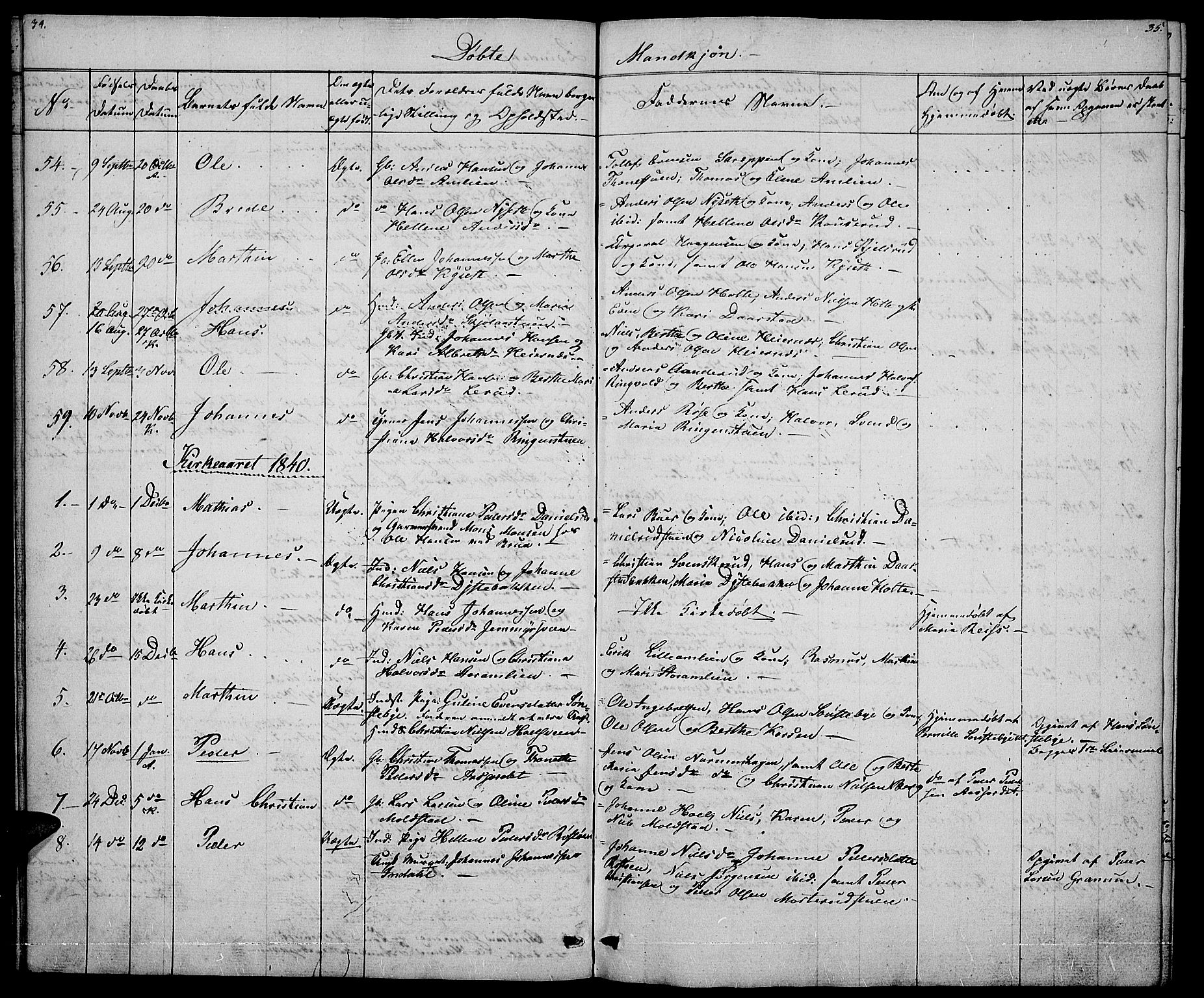 Vestre Toten prestekontor, SAH/PREST-108/H/Ha/Hab/L0002: Parish register (copy) no. 2, 1836-1848, p. 34-35