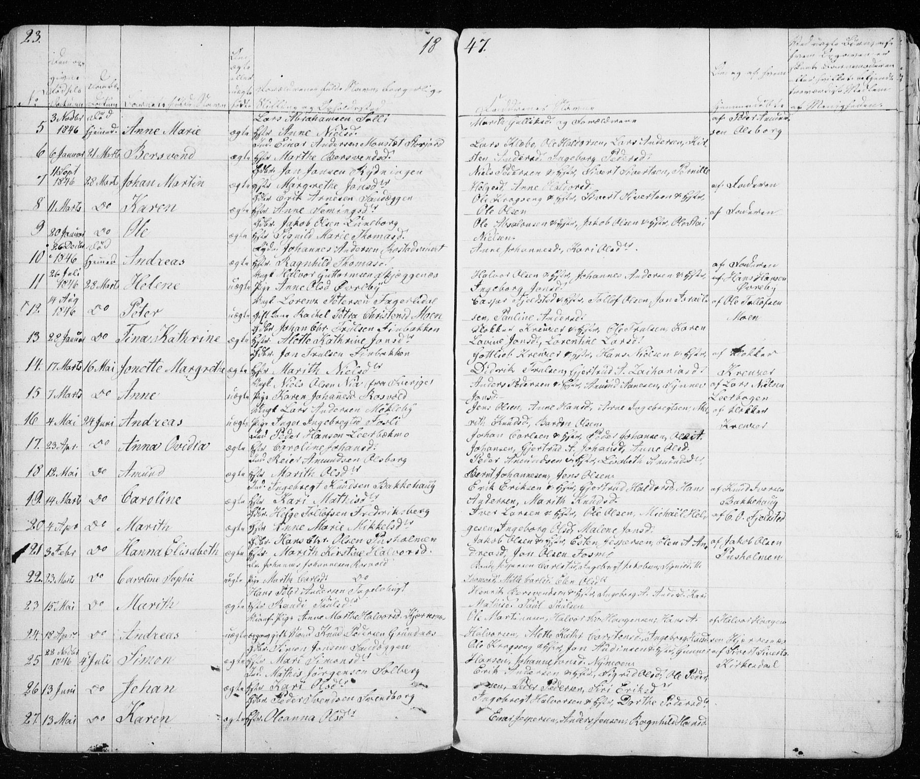 Målselv sokneprestembete, AV/SATØ-S-1311/G/Ga/Gaa/L0001kirke: Parish register (official) no. 1, 1834-1853, p. 23