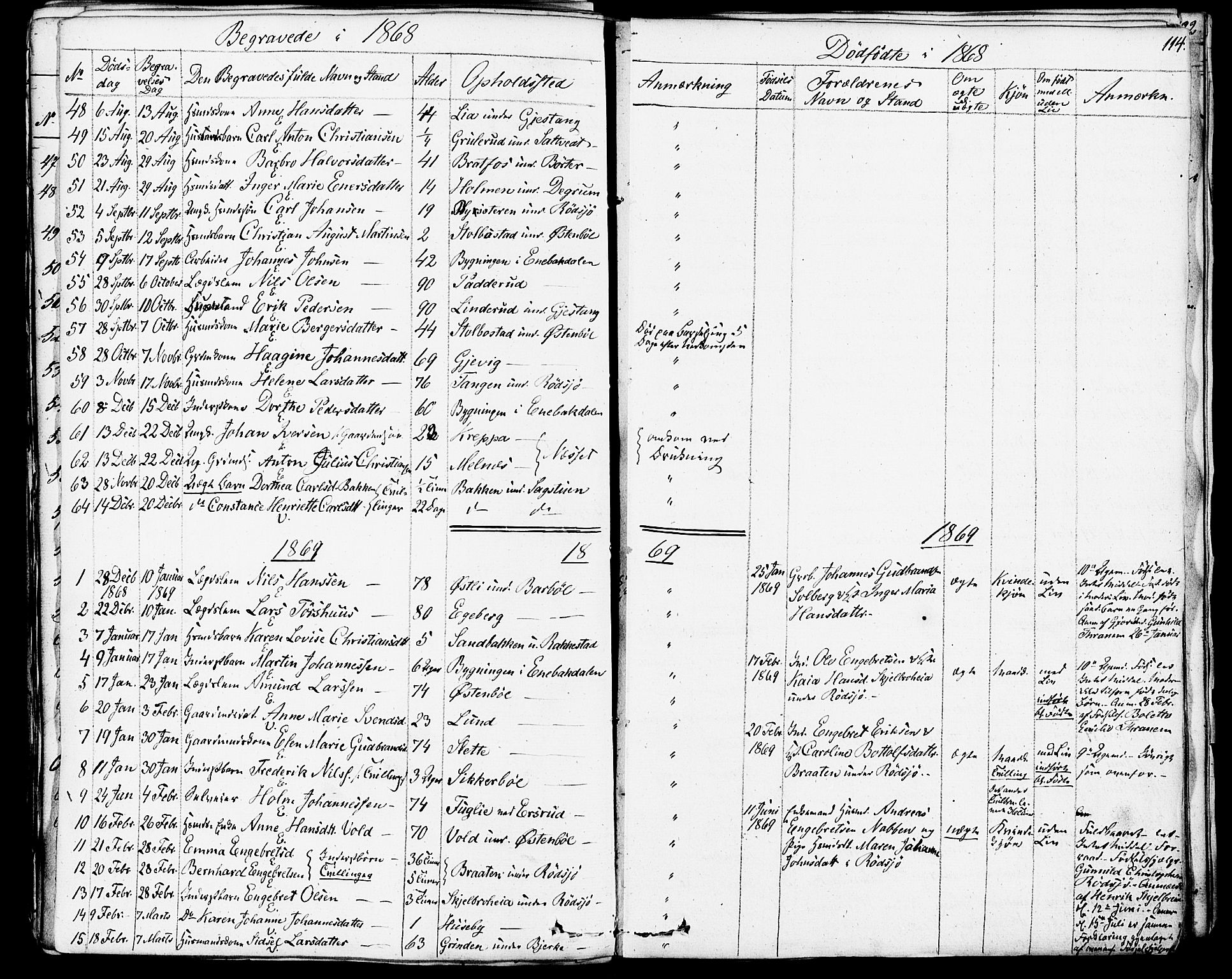 Enebakk prestekontor Kirkebøker, AV/SAO-A-10171c/F/Fa/L0013: Parish register (official) no. I 13, 1832-1882, p. 114