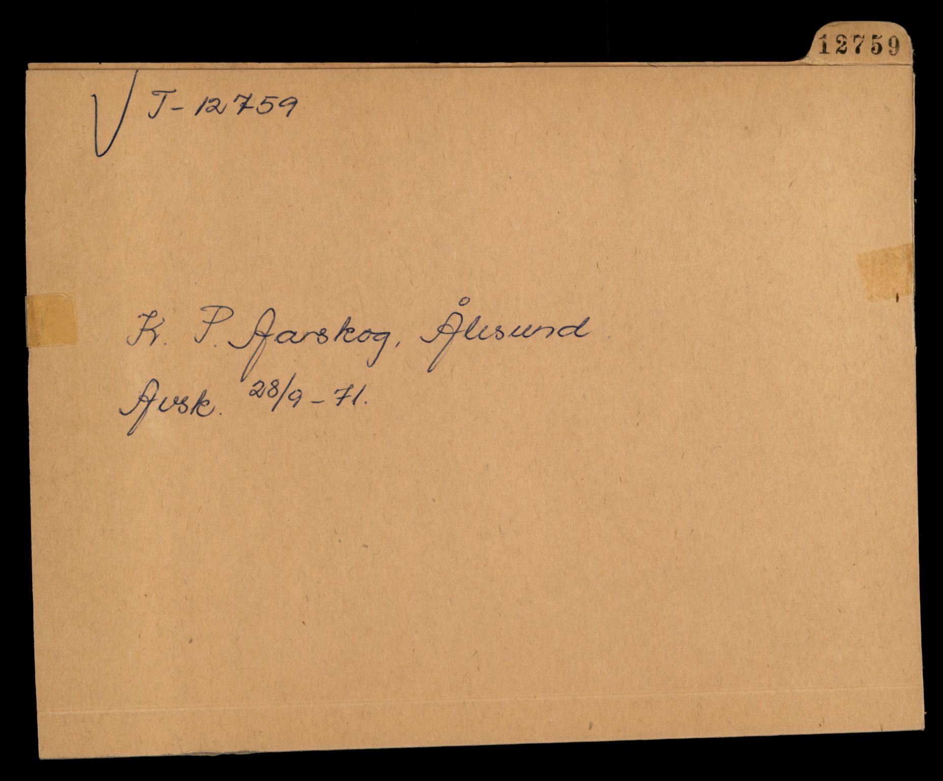 Møre og Romsdal vegkontor - Ålesund trafikkstasjon, AV/SAT-A-4099/F/Fe/L0035: Registreringskort for kjøretøy T 12653 - T 12829, 1927-1998, p. 2498