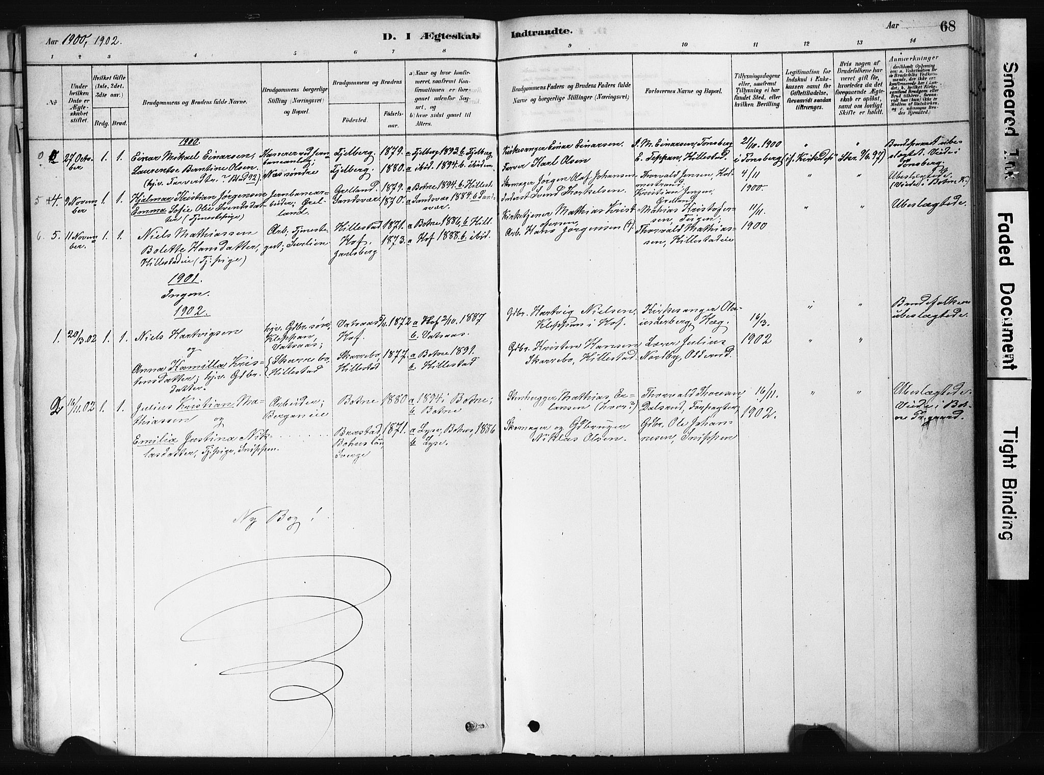 Botne kirkebøker, AV/SAKO-A-340/F/Fb/L0001: Parish register (official) no. II 1, 1878-1902, p. 68