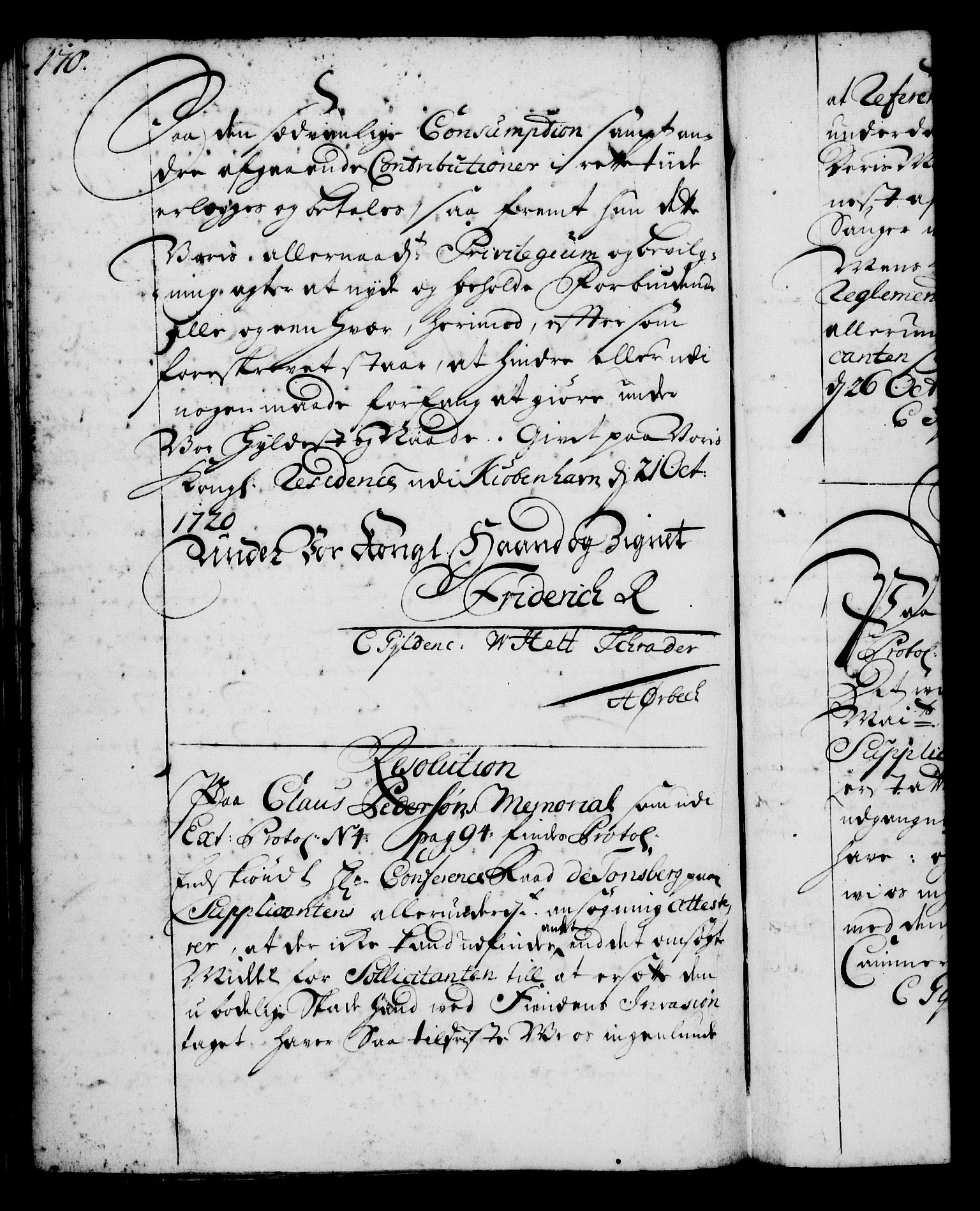 Rentekammeret, Kammerkanselliet, AV/RA-EA-3111/G/Gg/Gga/L0001: Norsk ekspedisjonsprotokoll med register (merket RK 53.1), 1720-1723, p. 170