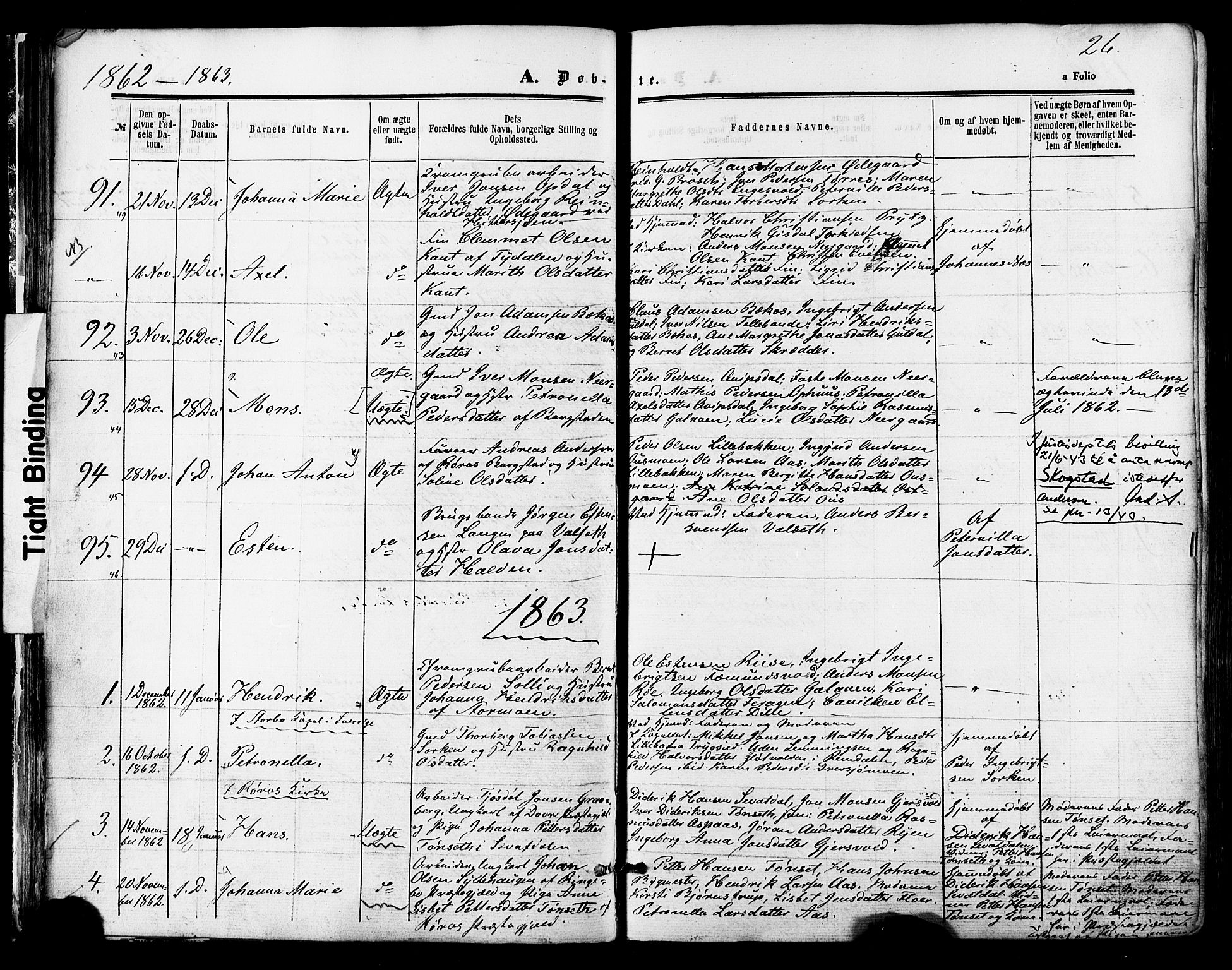 Ministerialprotokoller, klokkerbøker og fødselsregistre - Sør-Trøndelag, SAT/A-1456/681/L0932: Parish register (official) no. 681A10, 1860-1878, p. 26