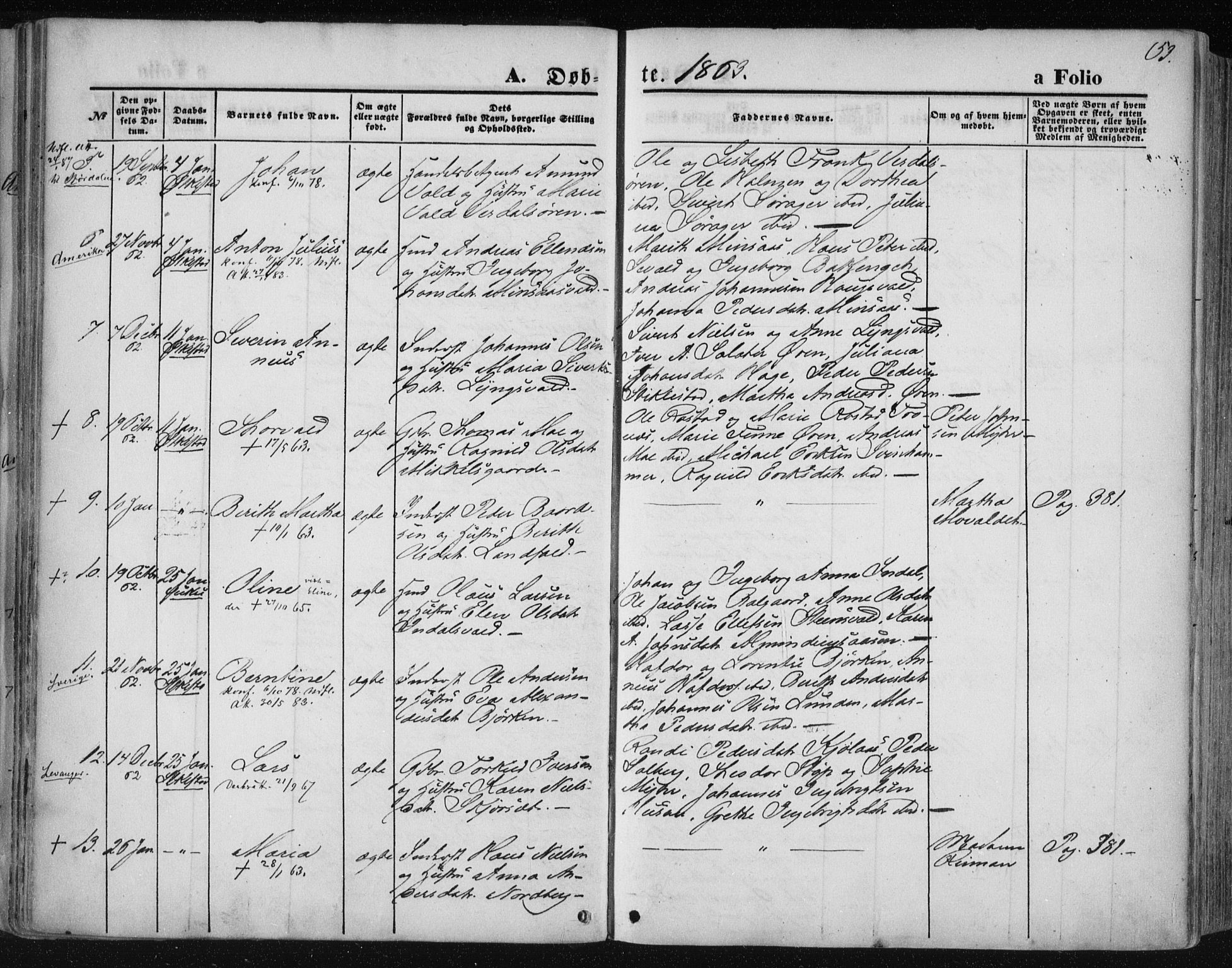 Ministerialprotokoller, klokkerbøker og fødselsregistre - Nord-Trøndelag, SAT/A-1458/723/L0241: Parish register (official) no. 723A10, 1860-1869, p. 53