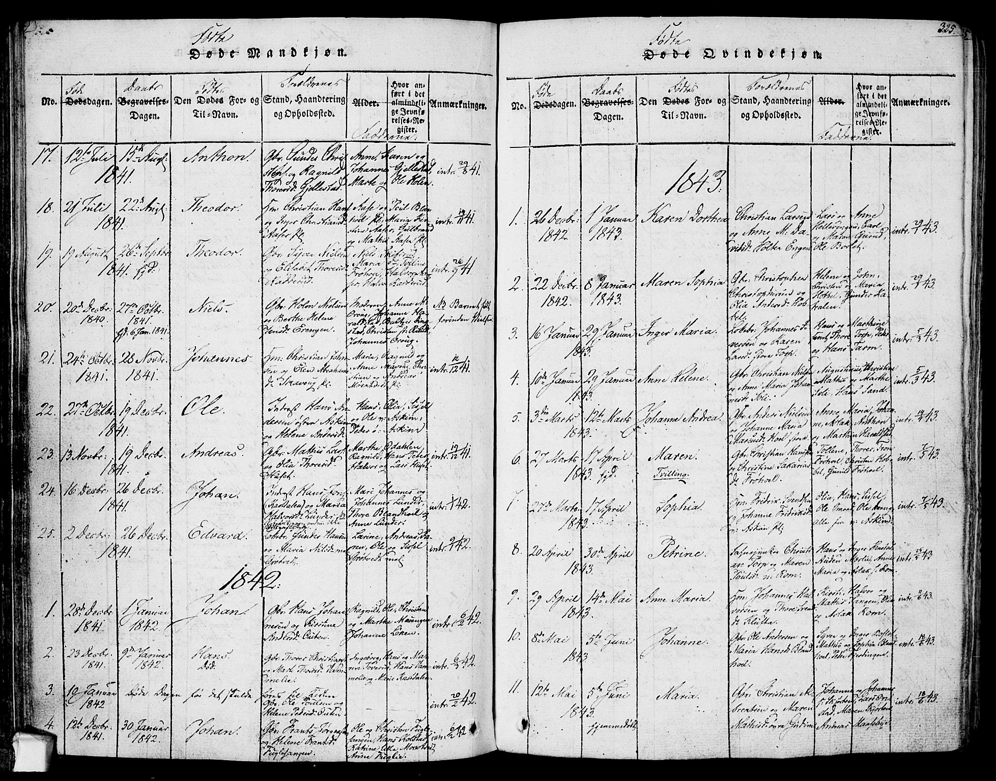 Askim prestekontor Kirkebøker, SAO/A-10900/F/Fa/L0004: Parish register (official) no. 4, 1817-1846, p. 324-325