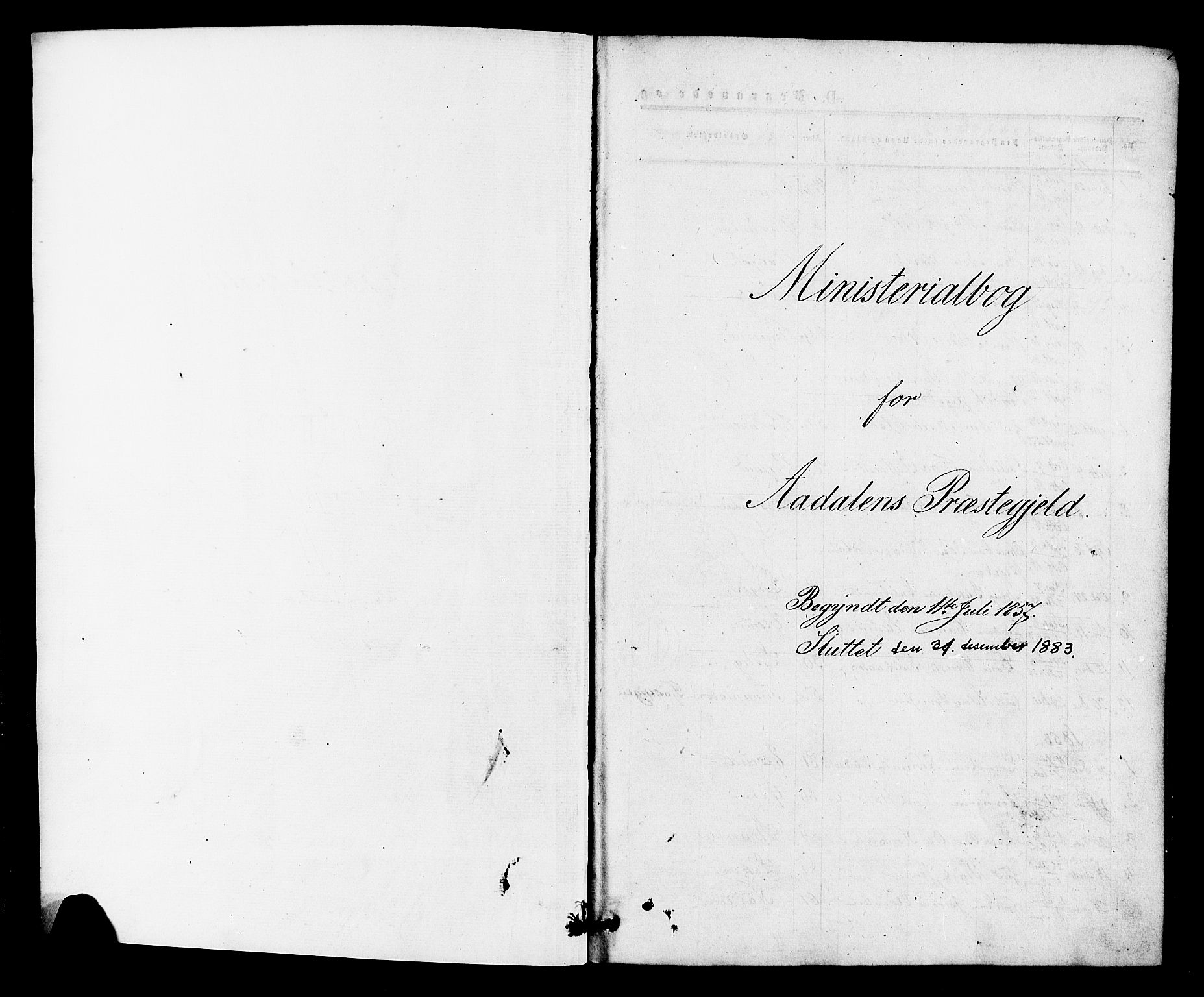 Ådal kirkebøker, SAKO/A-248/F/Fa/L0002: Parish register (official) no. I 2, 1857-1883, p. 1