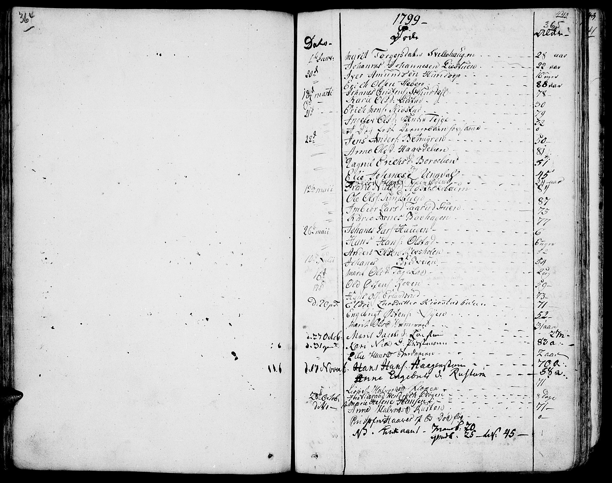 Fron prestekontor, SAH/PREST-078/H/Ha/Haa/L0001: Parish register (official) no. 1, 1799-1816, p. 364-365