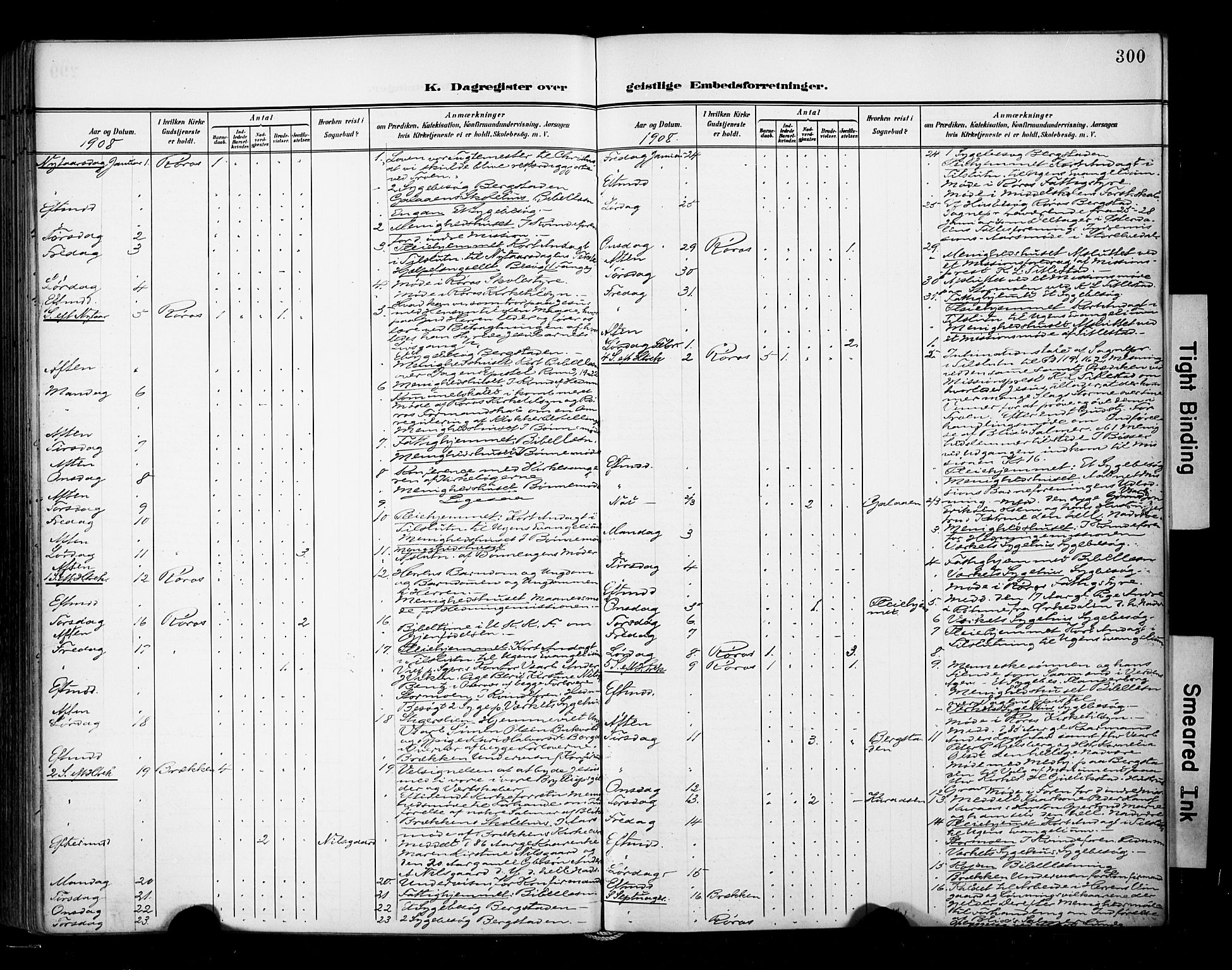Ministerialprotokoller, klokkerbøker og fødselsregistre - Sør-Trøndelag, SAT/A-1456/681/L0936: Parish register (official) no. 681A14, 1899-1908, p. 300