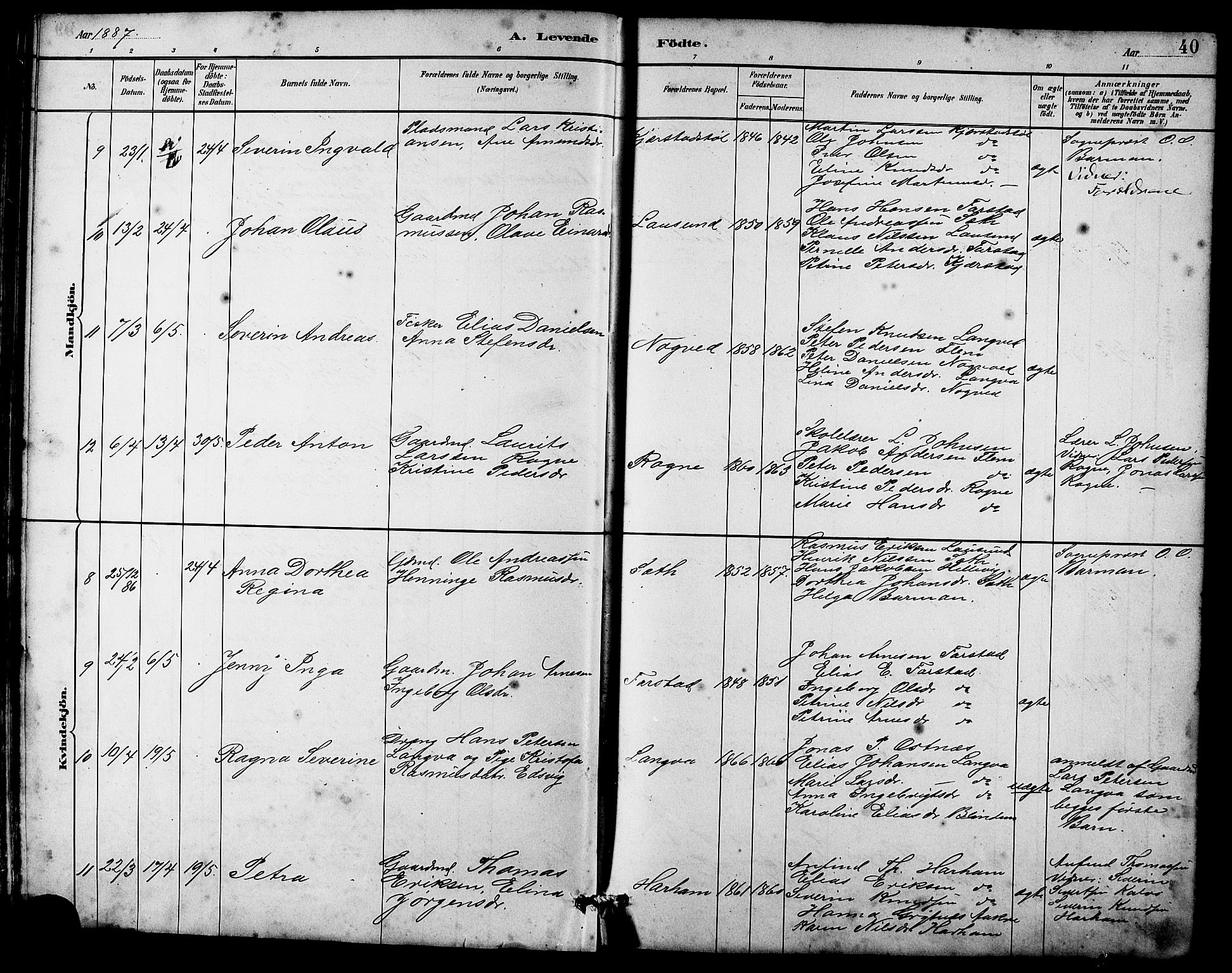 Ministerialprotokoller, klokkerbøker og fødselsregistre - Møre og Romsdal, AV/SAT-A-1454/536/L0510: Parish register (copy) no. 536C05, 1881-1898, p. 40