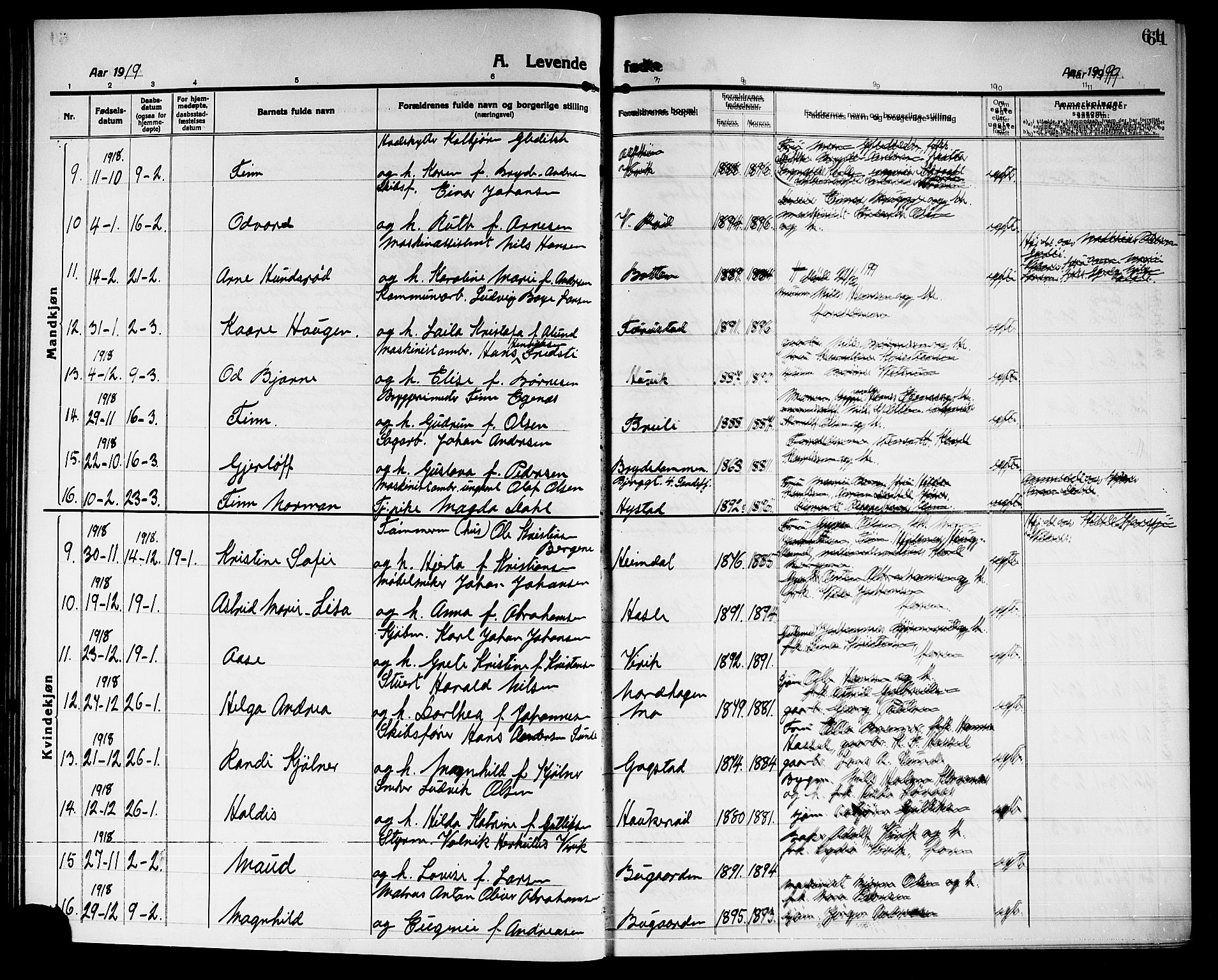 Sandar kirkebøker, AV/SAKO-A-243/G/Ga/L0003: Parish register (copy) no. 3, 1916-1922, p. 61