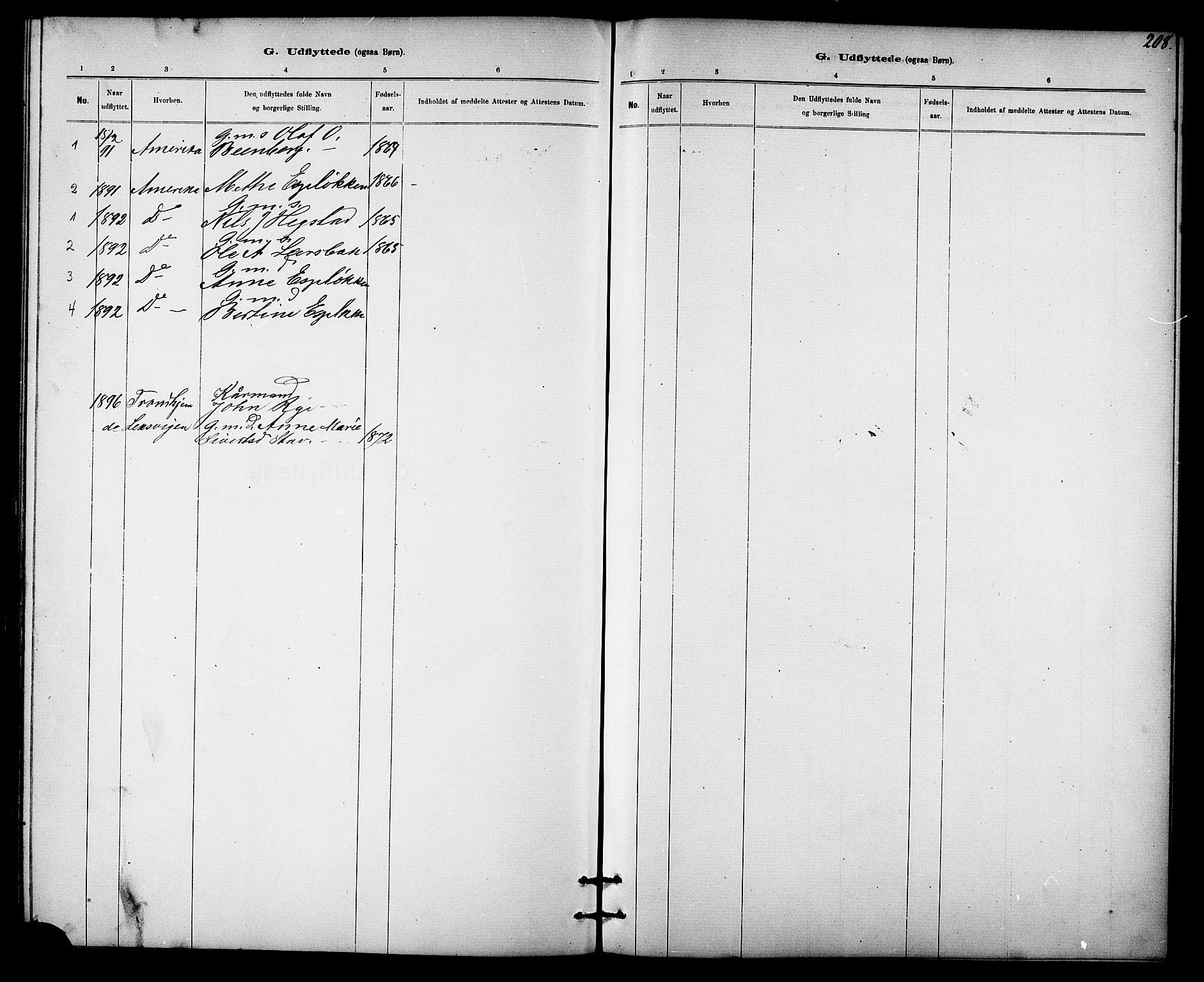 Ministerialprotokoller, klokkerbøker og fødselsregistre - Sør-Trøndelag, SAT/A-1456/613/L0395: Parish register (copy) no. 613C03, 1887-1909, p. 208