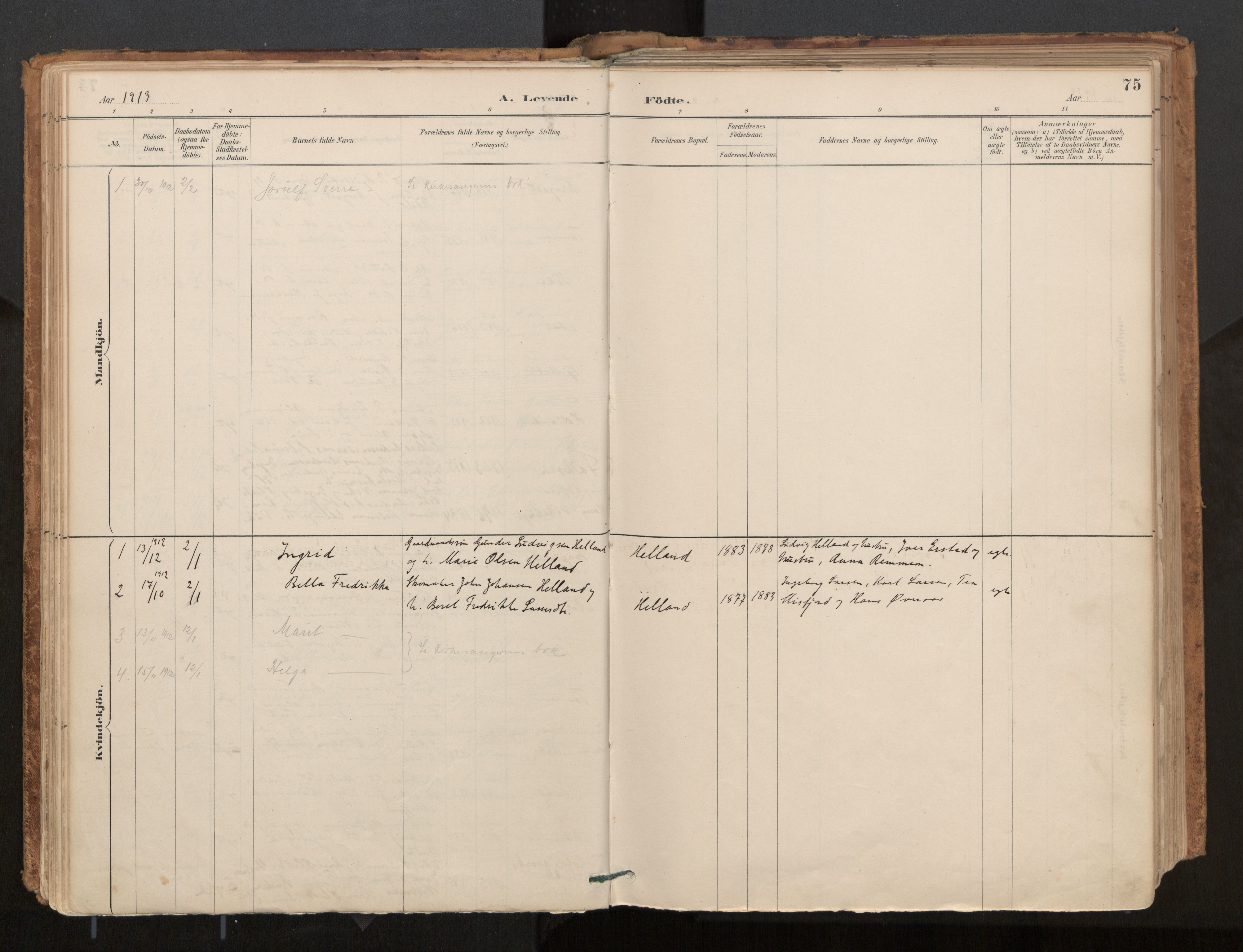 Ministerialprotokoller, klokkerbøker og fødselsregistre - Møre og Romsdal, AV/SAT-A-1454/539/L0531: Parish register (official) no. 539A04, 1887-1913, p. 75