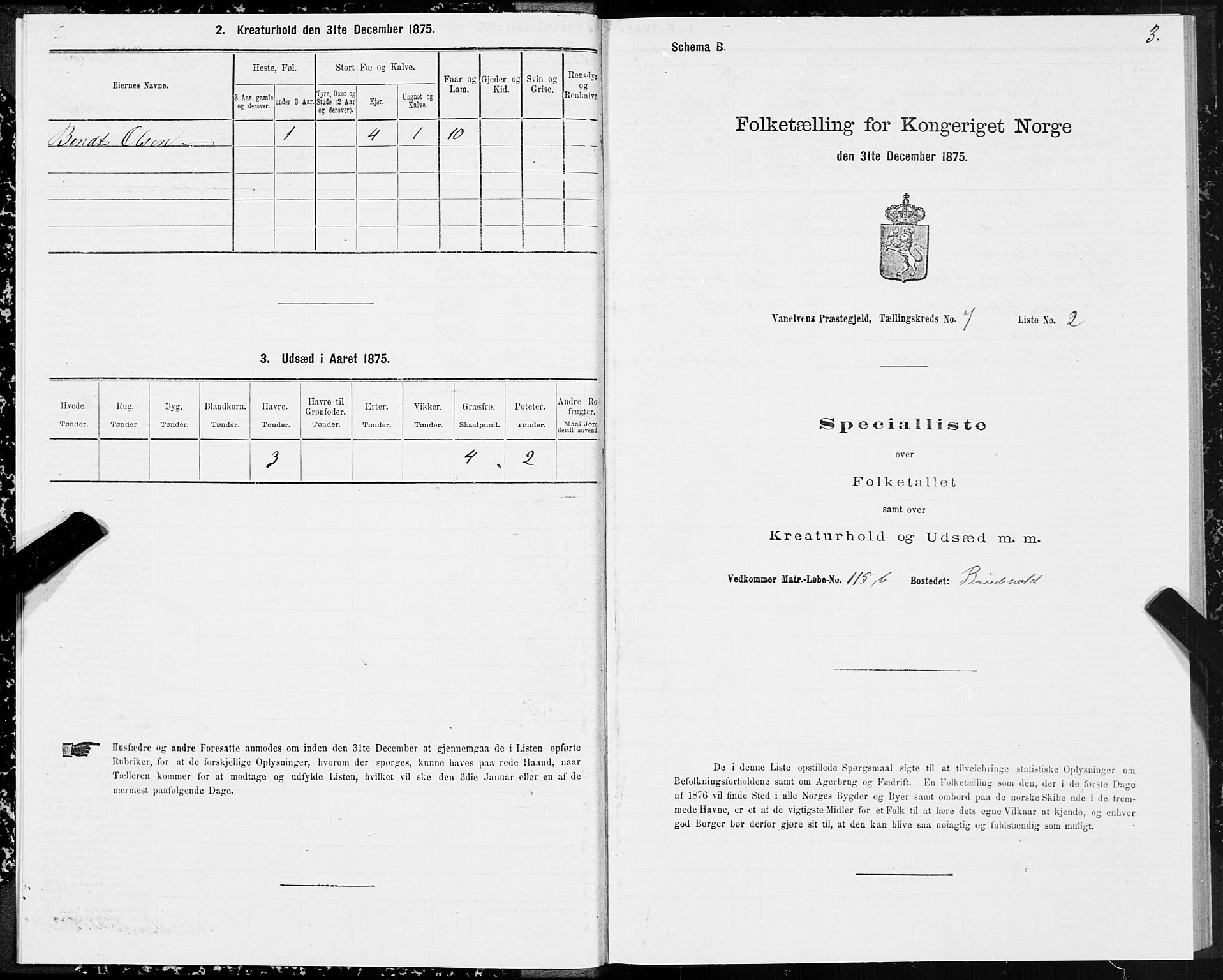 SAT, 1875 census for 1511P Vanylven, 1875, p. 4003