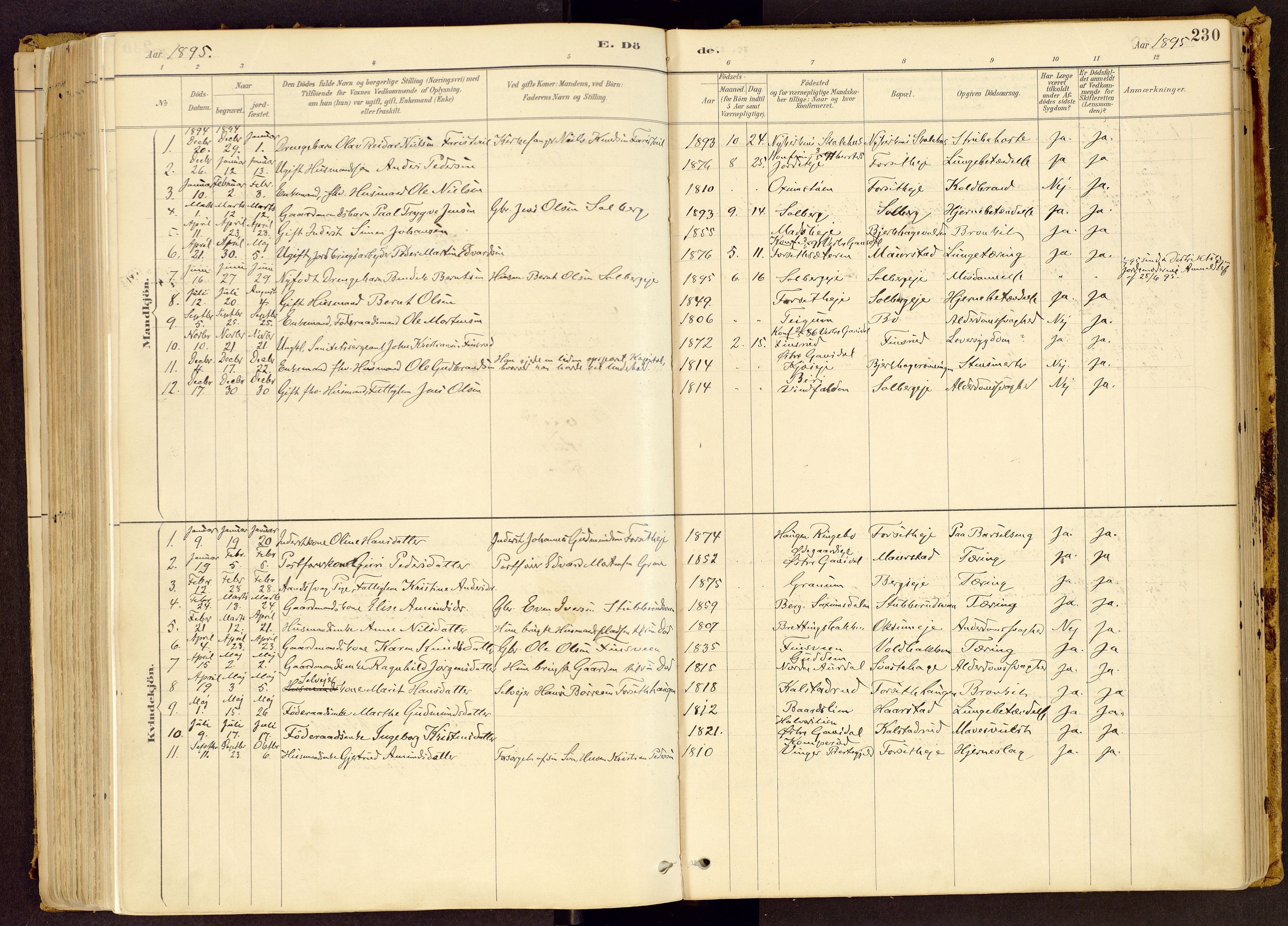 Vestre Gausdal prestekontor, SAH/PREST-094/H/Ha/Haa/L0001: Parish register (official) no. 1, 1887-1914, p. 230