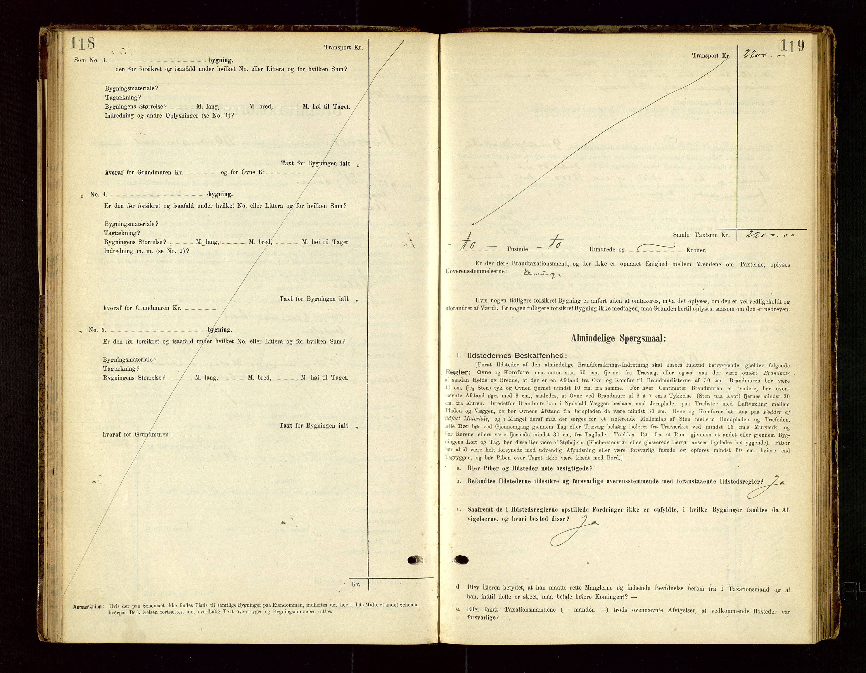 Skudenes lensmannskontor, AV/SAST-A-100444/Gob/L0001: "Brandtaxationsprotokoll", 1895-1924, p. 118-119