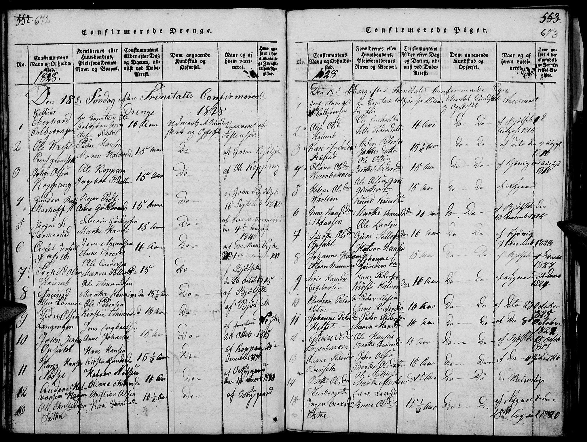 Elverum prestekontor, AV/SAH-PREST-044/H/Ha/Haa/L0007: Parish register (official) no. 7, 1815-1830, p. 672-673