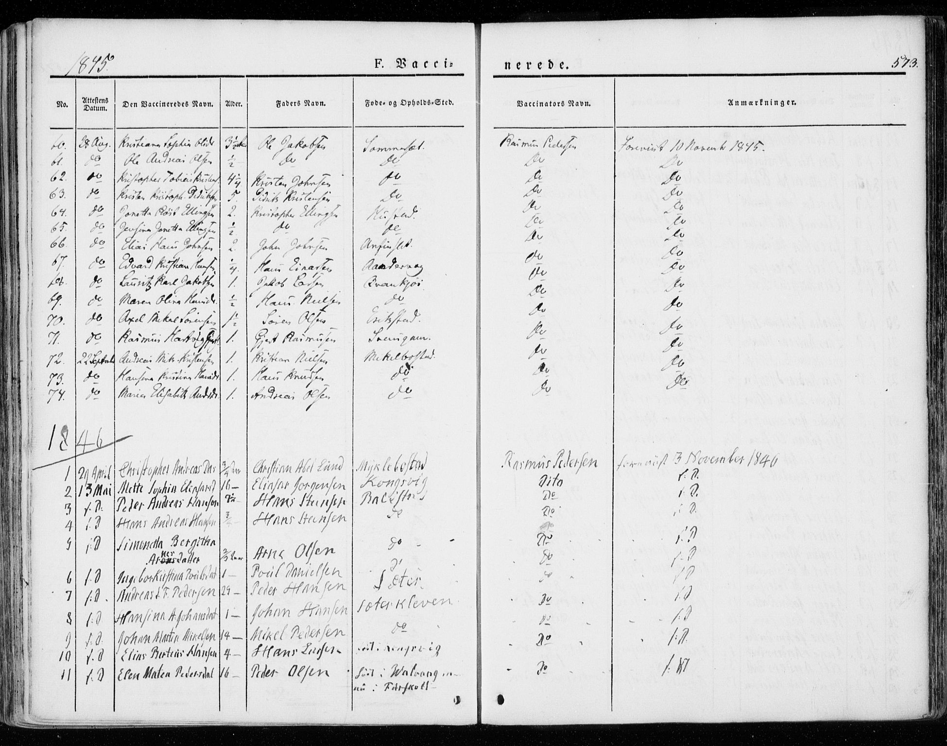 Ministerialprotokoller, klokkerbøker og fødselsregistre - Nordland, SAT/A-1459/872/L1033: Parish register (official) no. 872A08, 1840-1863, p. 573