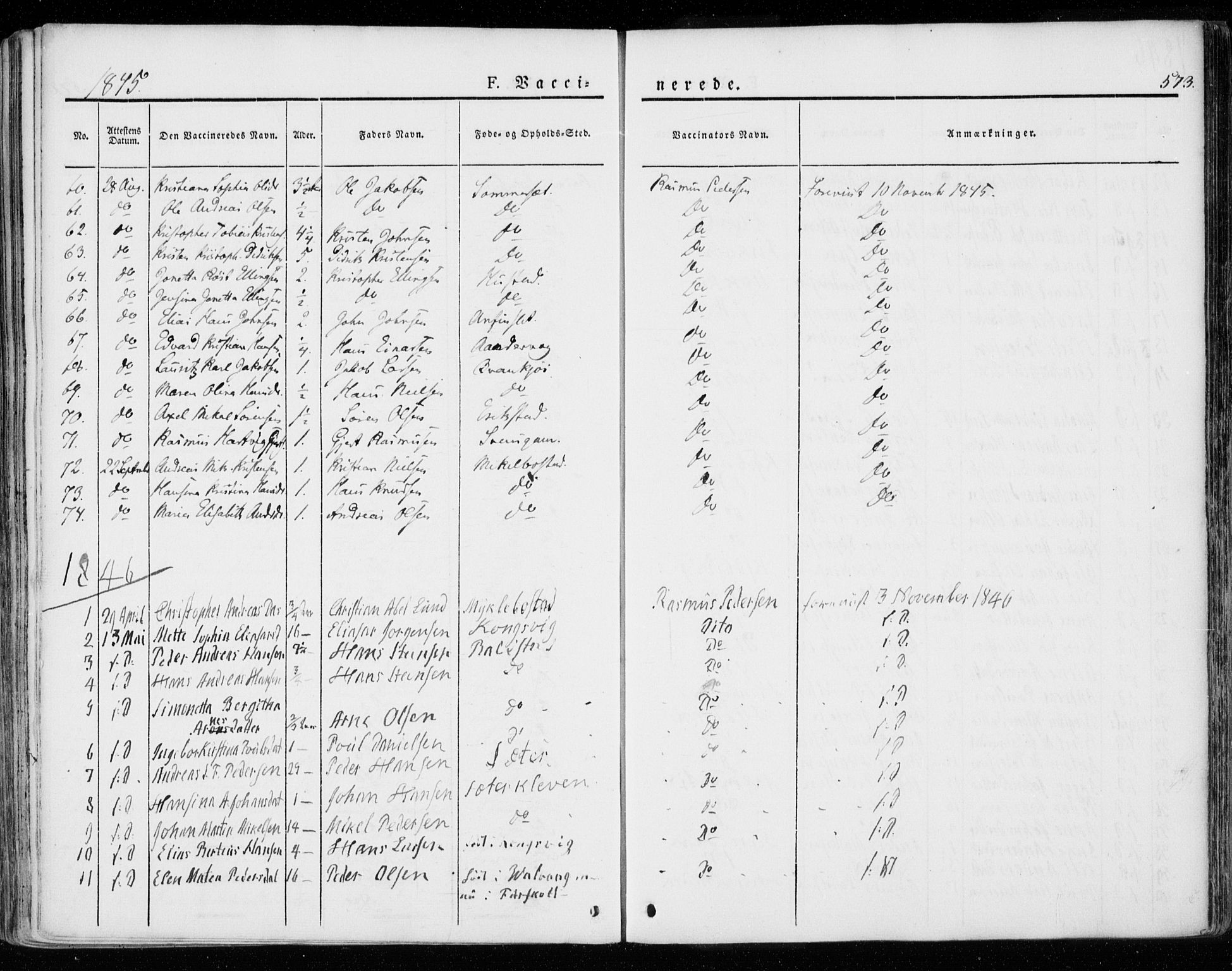 Ministerialprotokoller, klokkerbøker og fødselsregistre - Nordland, AV/SAT-A-1459/872/L1033: Parish register (official) no. 872A08, 1840-1863, p. 573