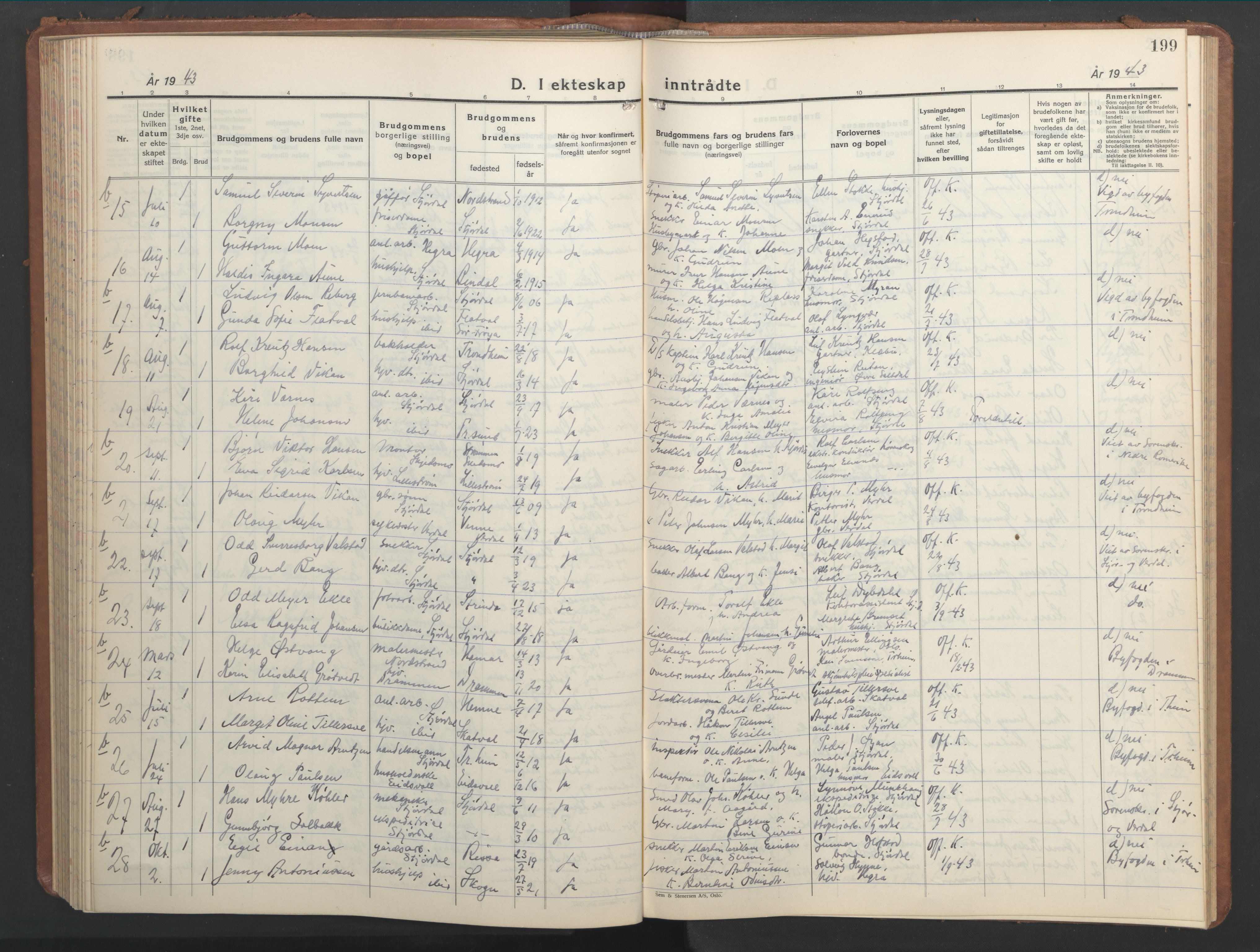 Ministerialprotokoller, klokkerbøker og fødselsregistre - Nord-Trøndelag, SAT/A-1458/709/L0089: Parish register (copy) no. 709C03, 1935-1948, p. 199