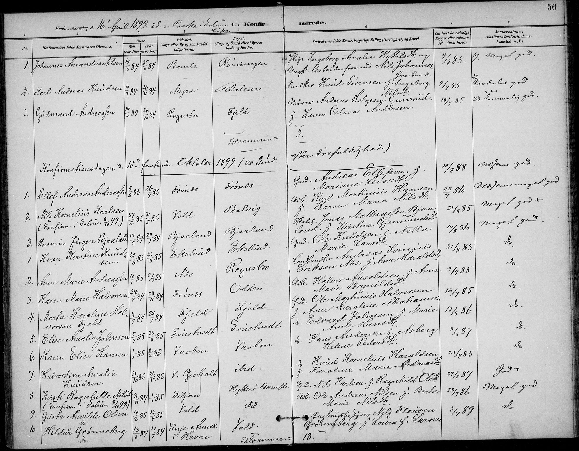 Solum kirkebøker, AV/SAKO-A-306/F/Fc/L0002: Parish register (official) no. III 2, 1892-1906, p. 56