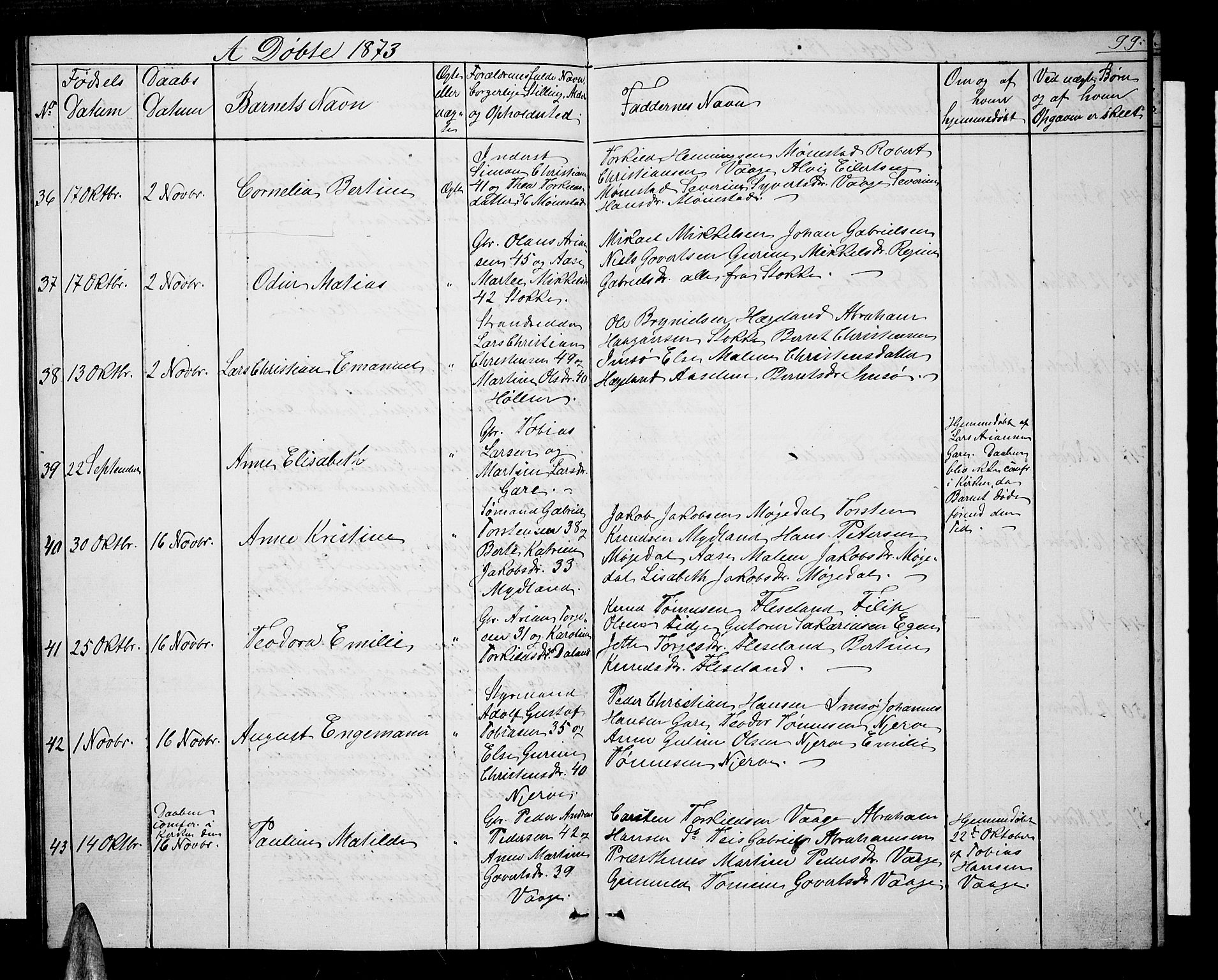 Sør-Audnedal sokneprestkontor, SAK/1111-0039/F/Fb/Fba/L0002: Parish register (copy) no. B 2, 1853-1878, p. 99