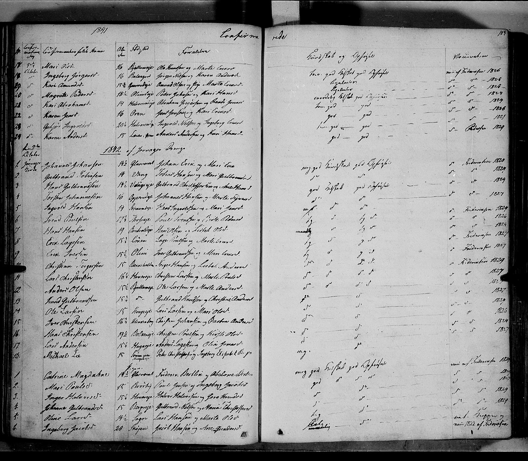 Jevnaker prestekontor, SAH/PREST-116/H/Ha/Haa/L0006: Parish register (official) no. 6, 1837-1857, p. 103