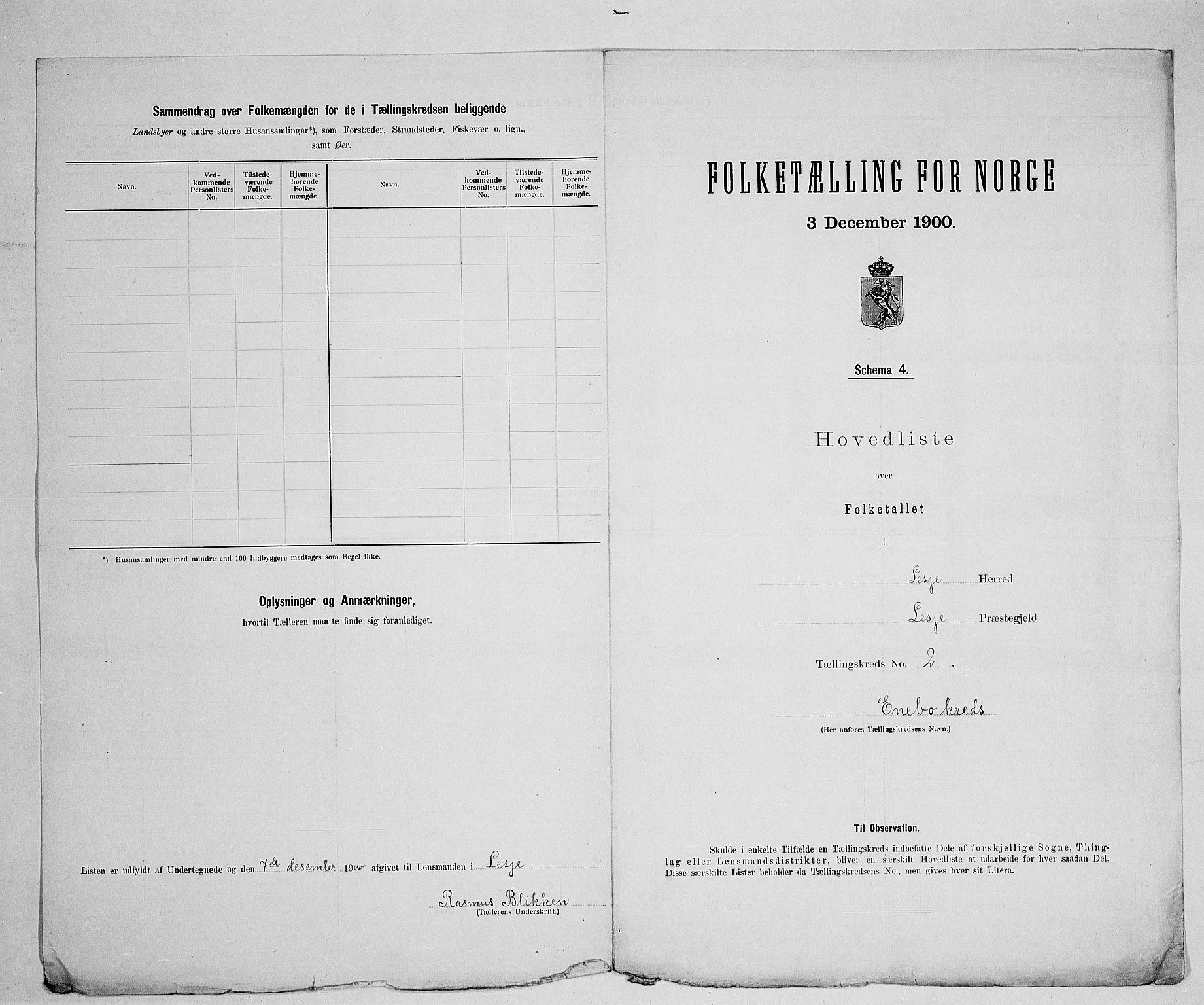 SAH, 1900 census for Lesja, 1900, p. 19