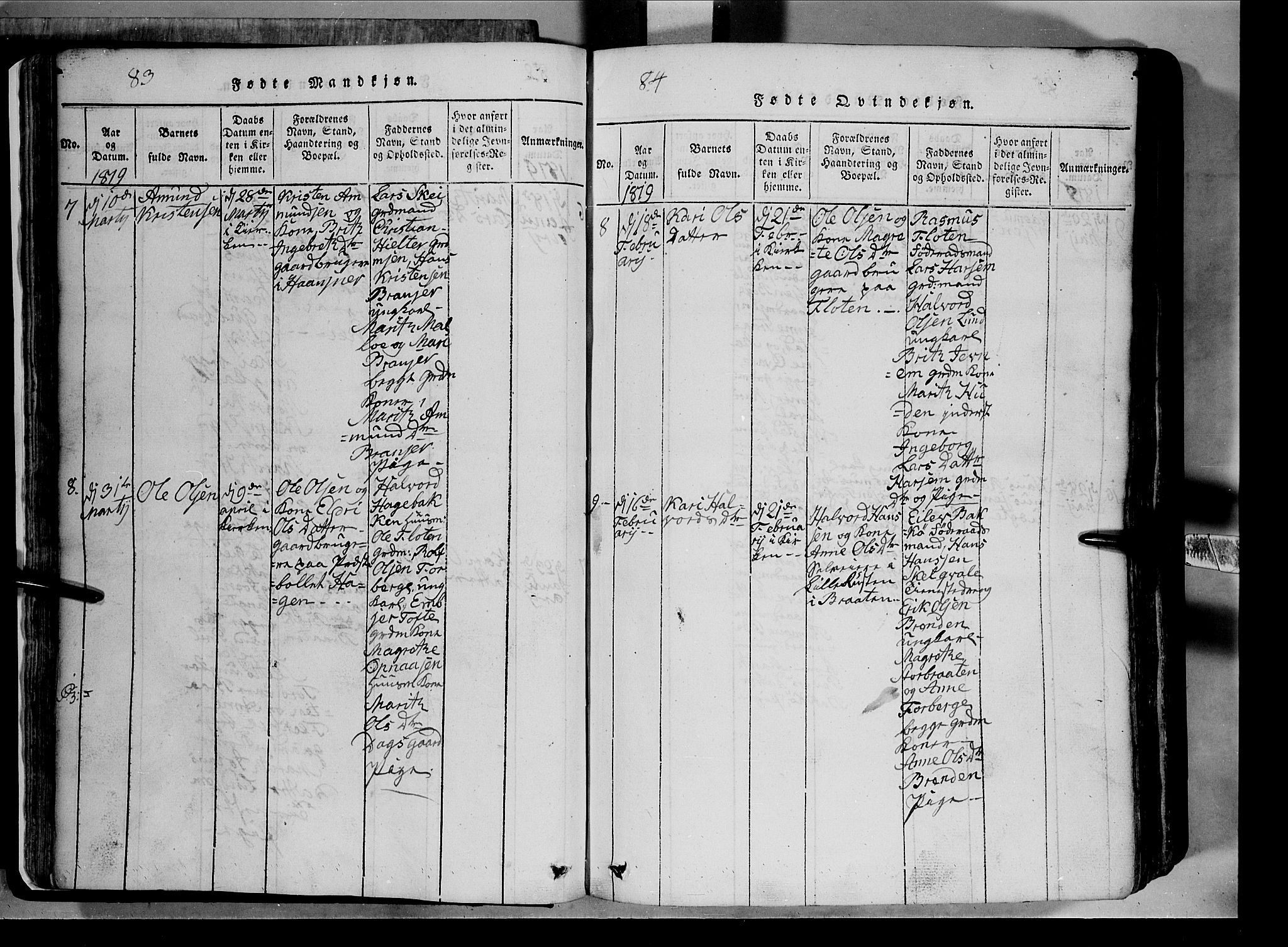 Lom prestekontor, AV/SAH-PREST-070/L/L0003: Parish register (copy) no. 3, 1815-1844, p. 83-84