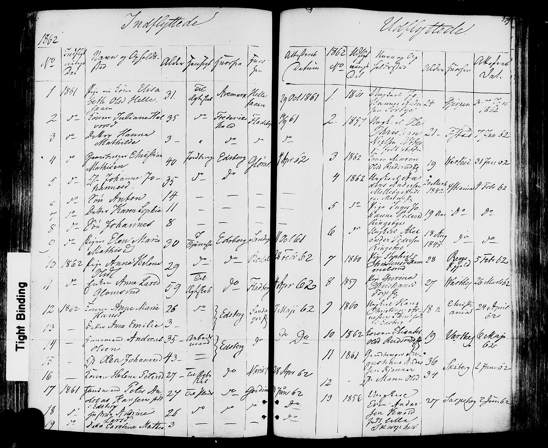 Rakkestad prestekontor Kirkebøker, SAO/A-2008/F/Fa/L0011: Parish register (official) no. I 11, 1862-1877, p. 379