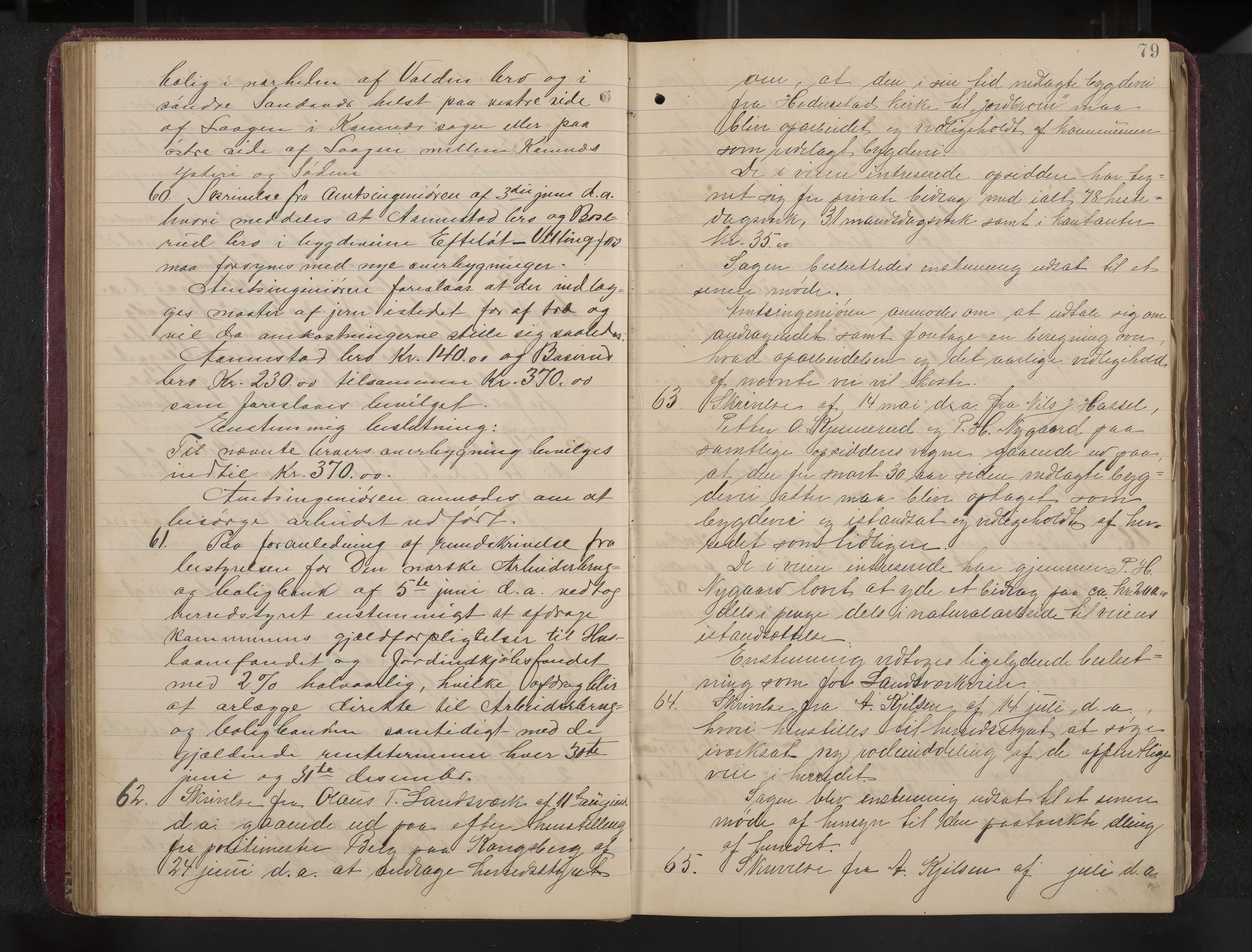 Ytre Sandsvær formannskap og sentraladministrasjon, IKAK/0629021/A/Aa/L0001: Møtebok med register, 1902-1919, p. 79