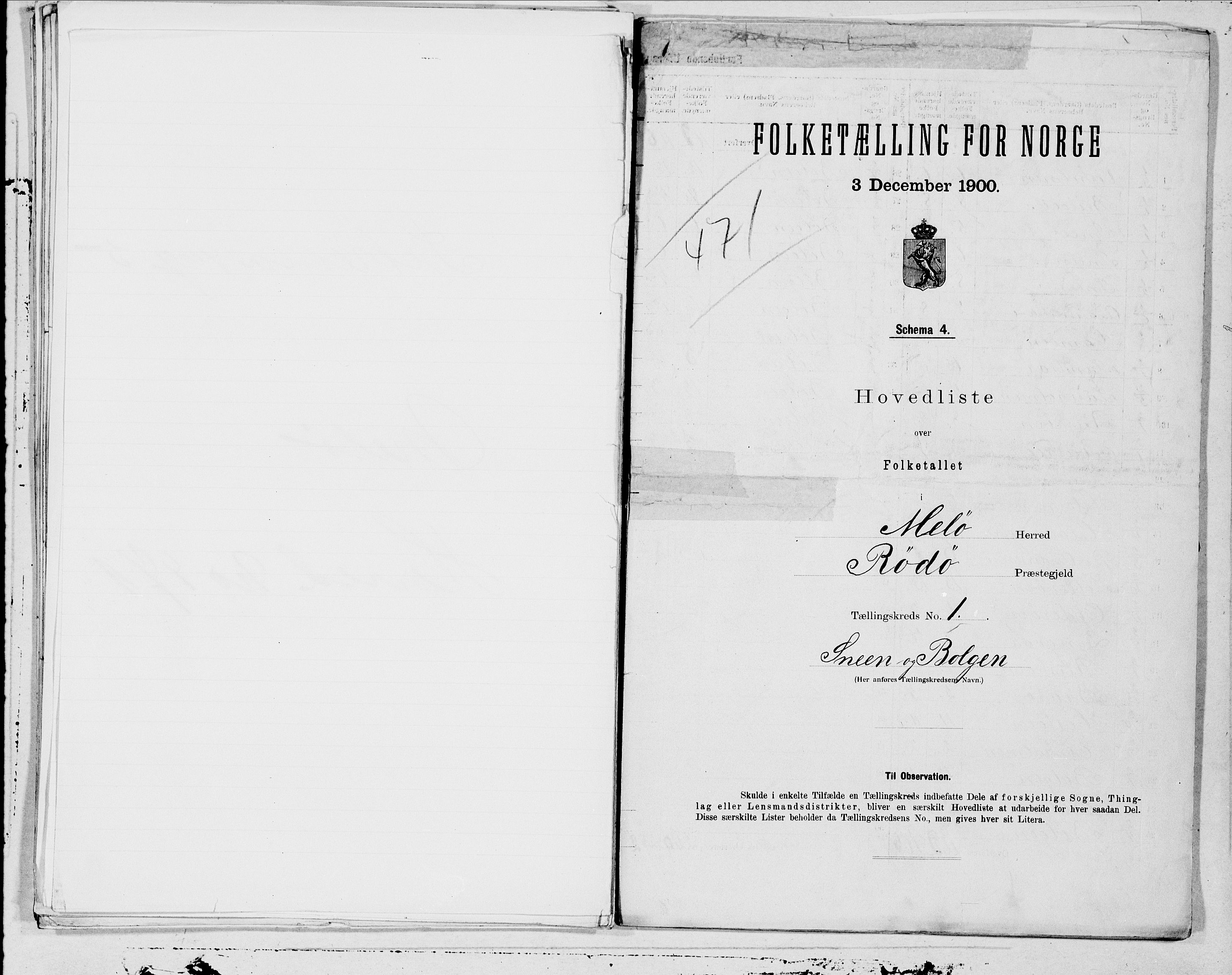 SAT, 1900 census for Meløy, 1900, p. 2