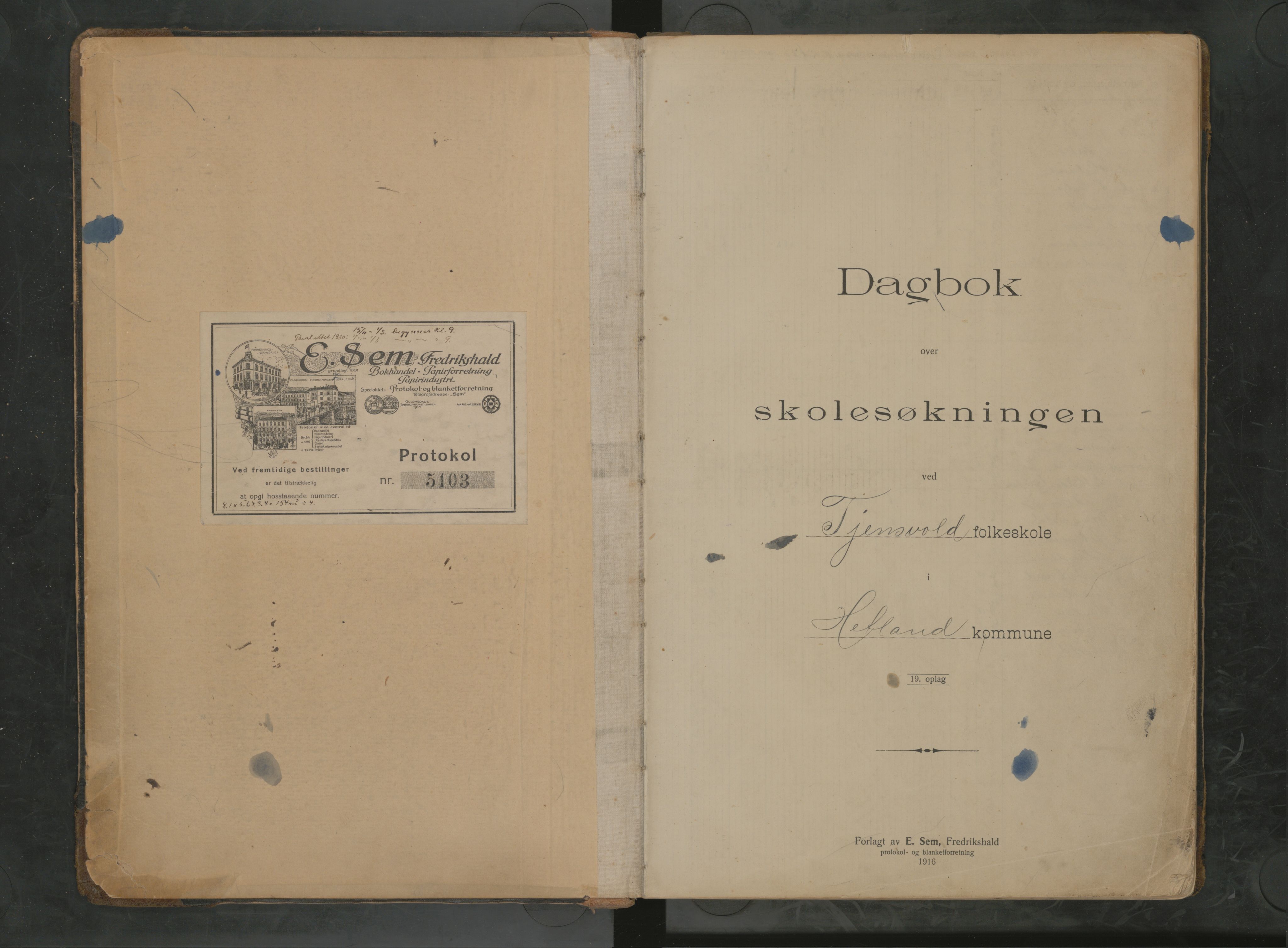 Hetland kommune. Tjensvoll skole, BYST/A-0147/G/Ga/L0005: Dagbok, 1918-1958