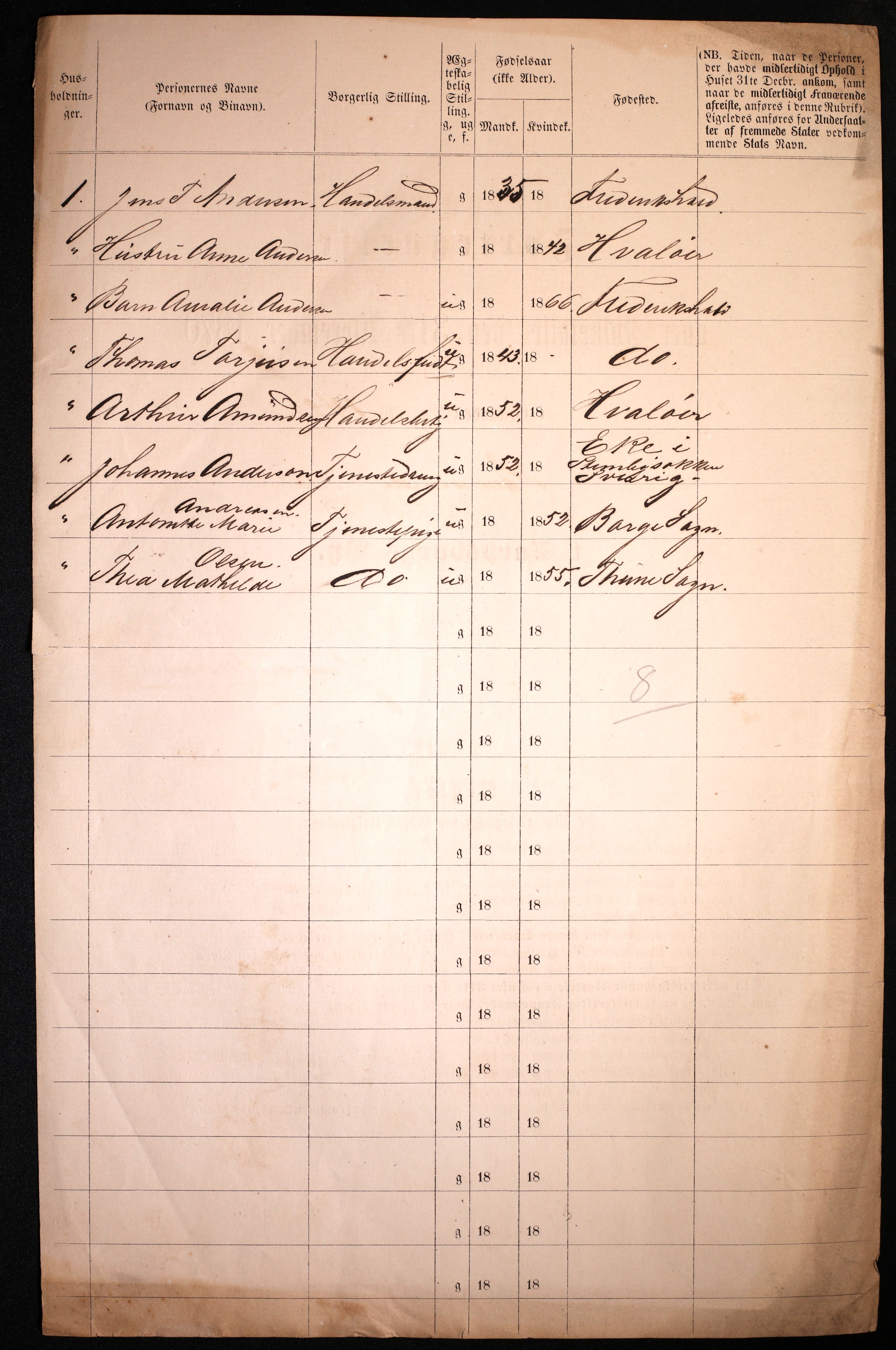 RA, 1870 census for 0102 Sarpsborg, 1870, p. 606