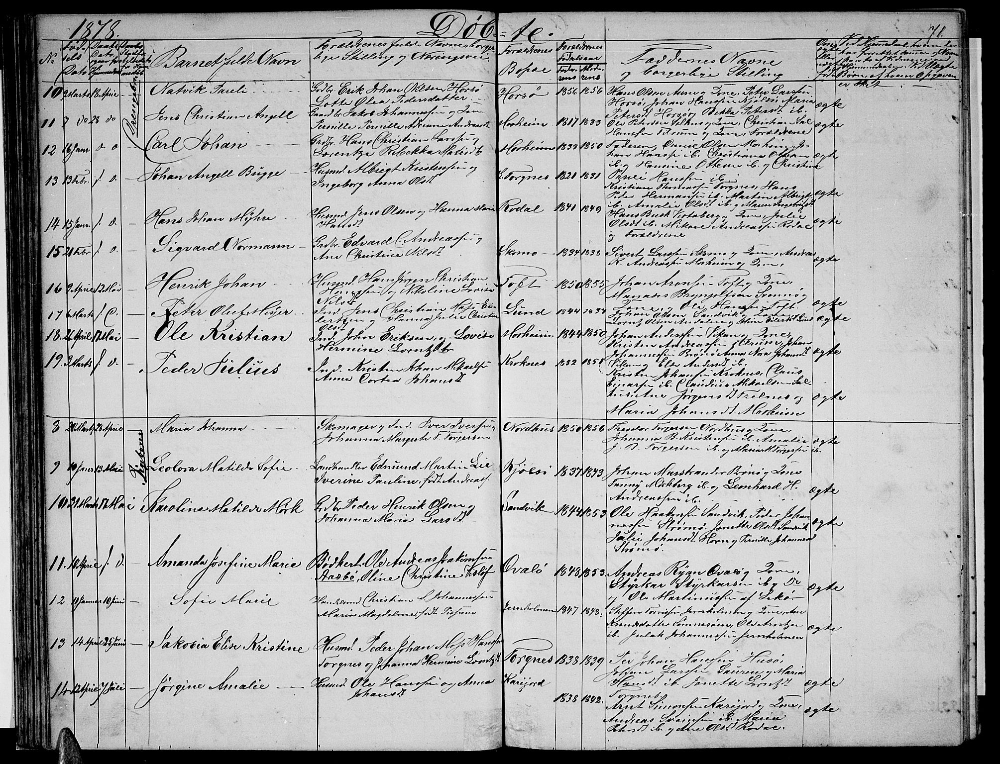 Ministerialprotokoller, klokkerbøker og fødselsregistre - Nordland, SAT/A-1459/813/L0212: Parish register (copy) no. 813C04, 1864-1886, p. 71
