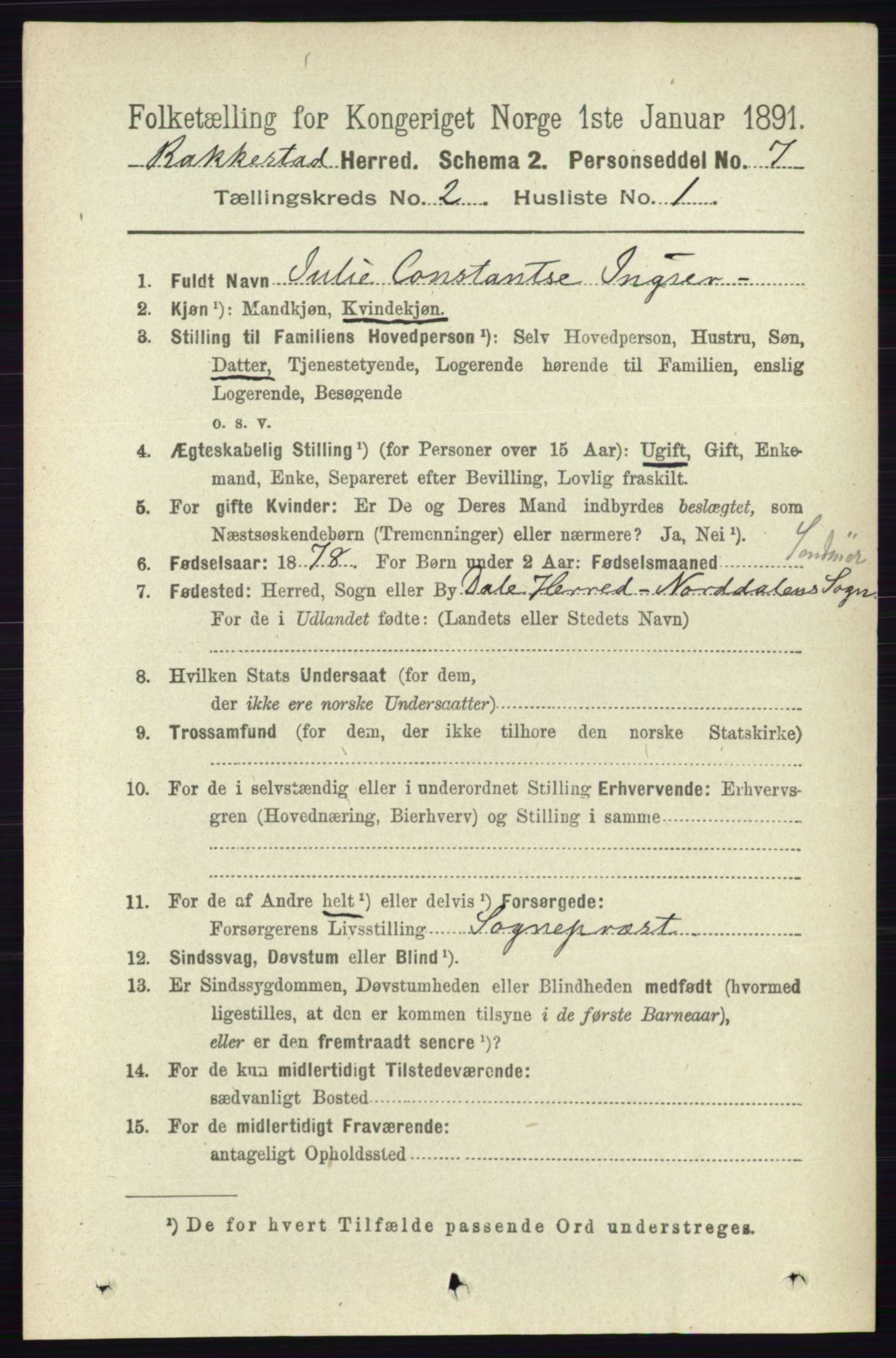 RA, 1891 census for 0128 Rakkestad, 1891, p. 625