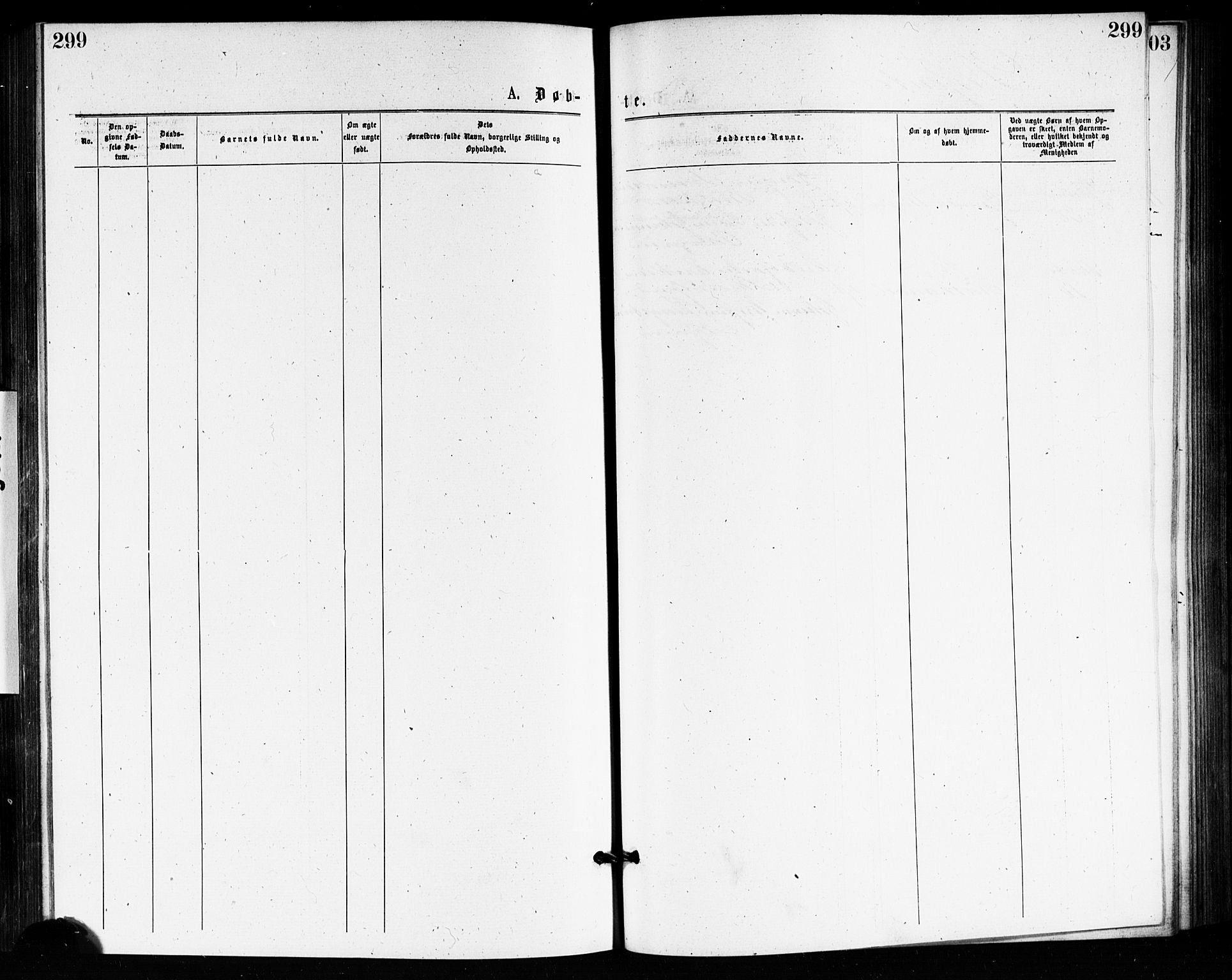 Bragernes kirkebøker, AV/SAKO-A-6/F/Fb/L0005: Parish register (official) no. II 5, 1875-1877, p. 299