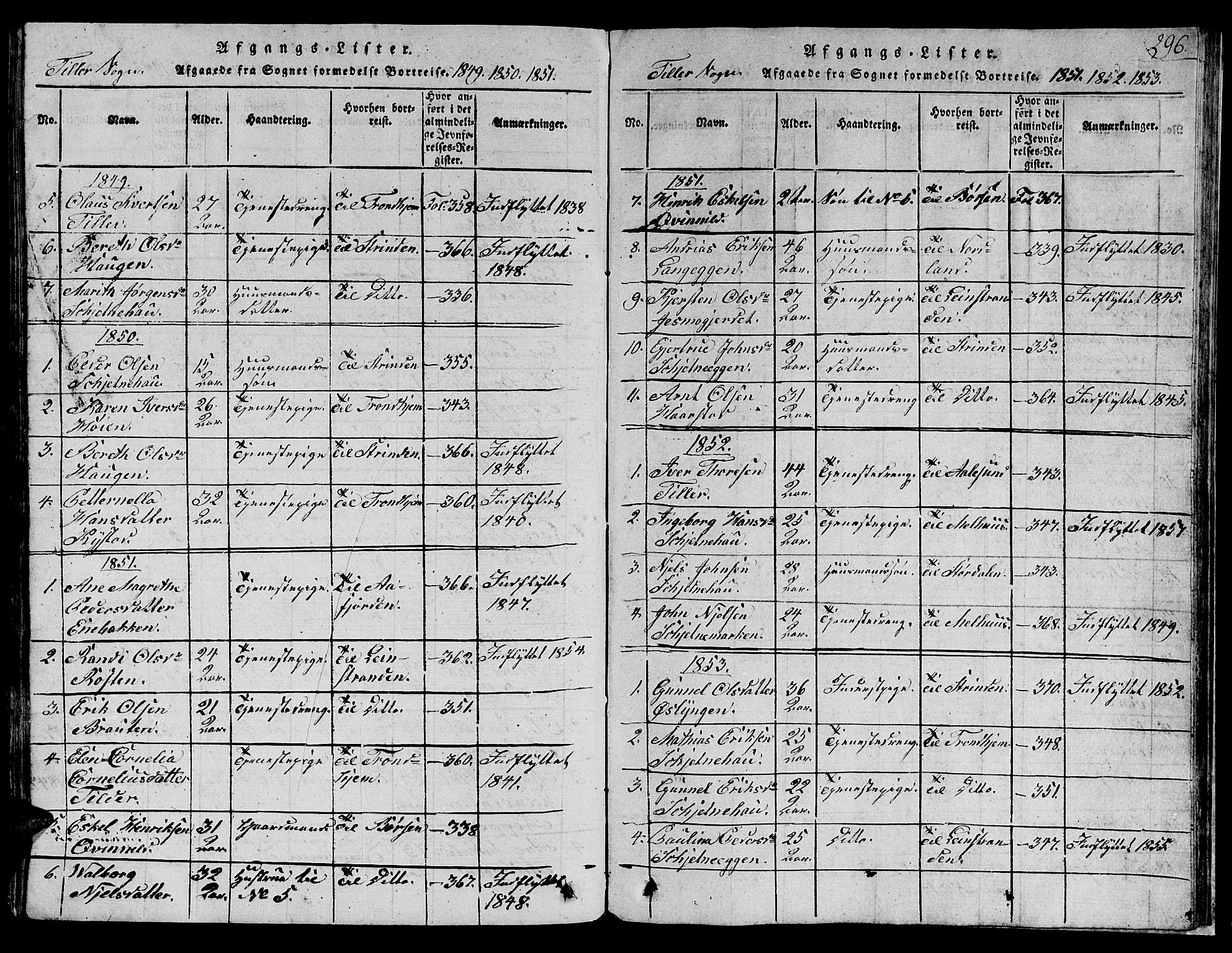 Ministerialprotokoller, klokkerbøker og fødselsregistre - Sør-Trøndelag, SAT/A-1456/621/L0458: Parish register (copy) no. 621C01, 1816-1865, p. 296